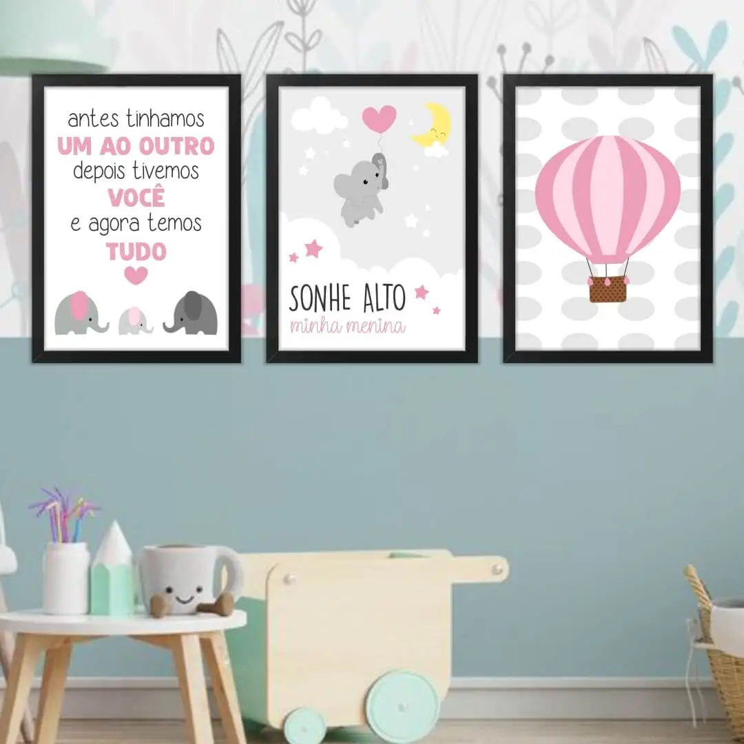 Kit 3 Quadros Sonhe Alto - Imagem 2
