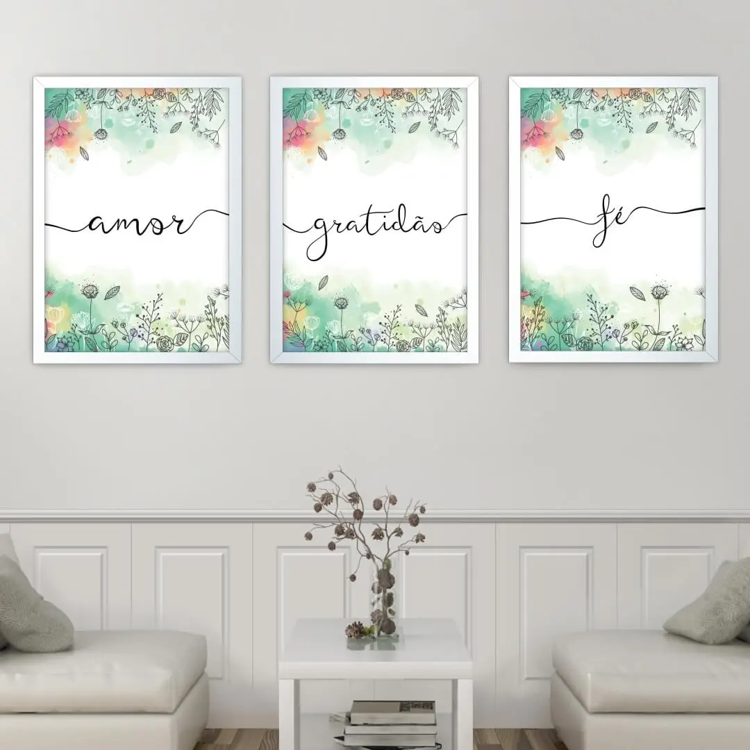 Kit-3-Quadros-Amor-Gratidão-Fé