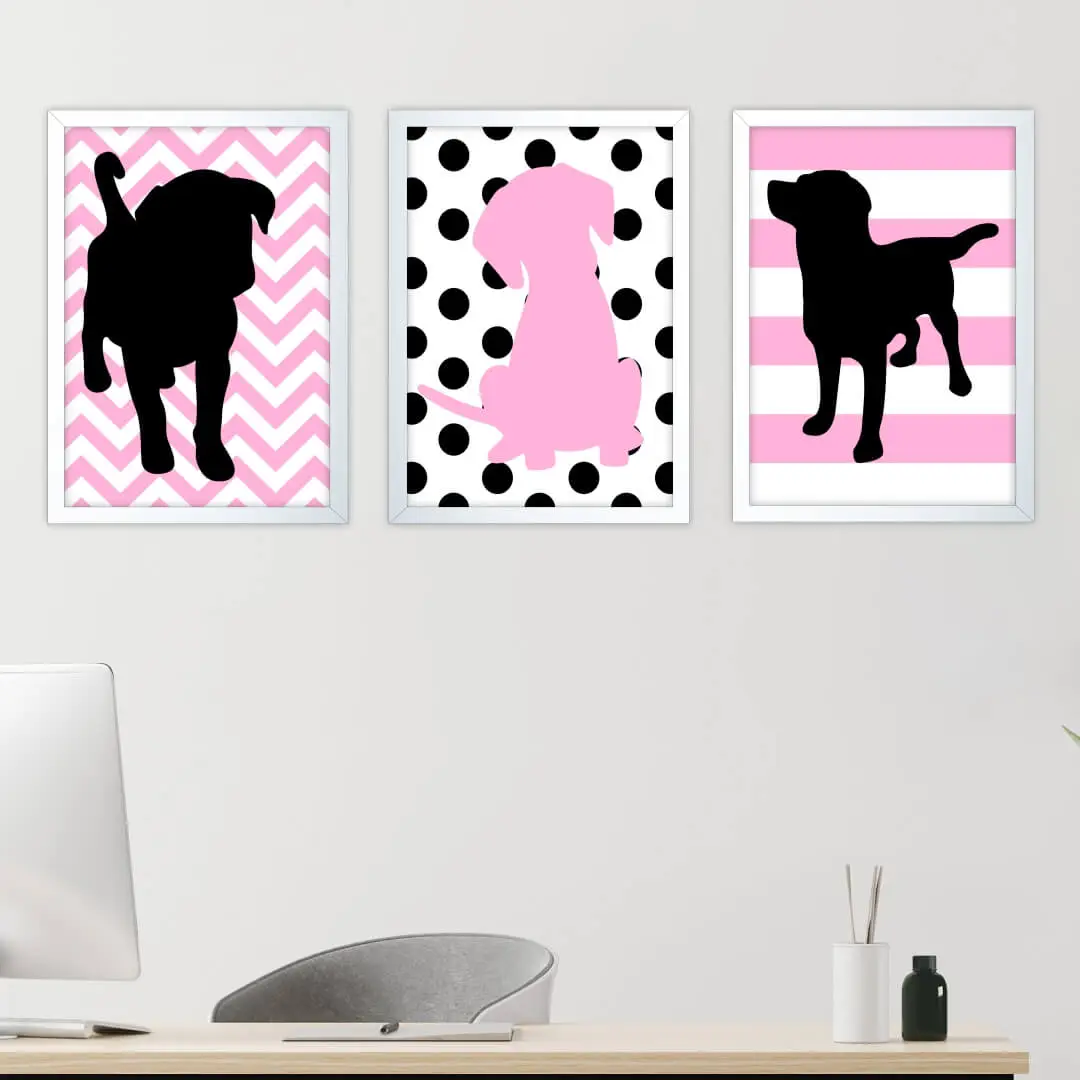 Kit-3-Quadros Arte Cães - Imagem 2