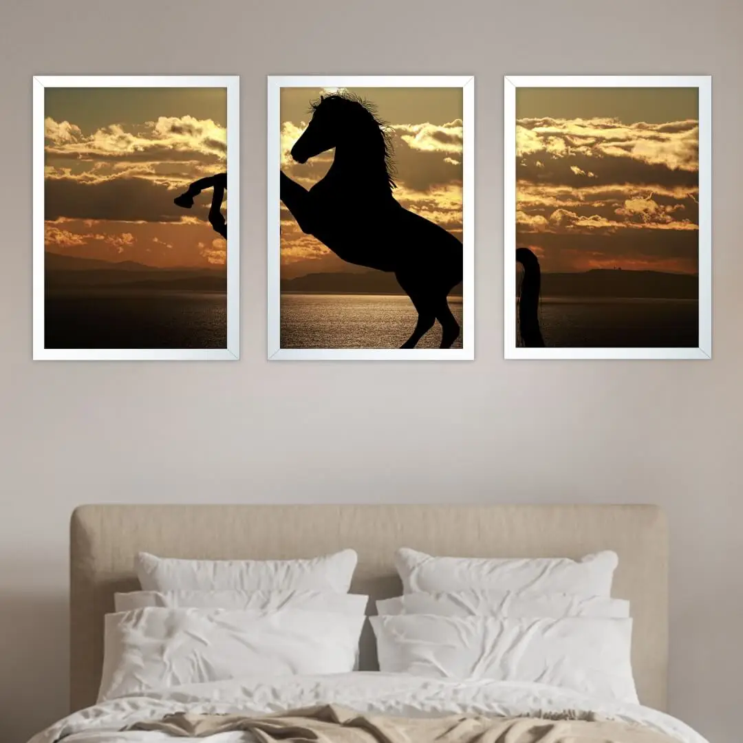 Kit 3 Conjunto de Quadros Cavalo - Imagem 2