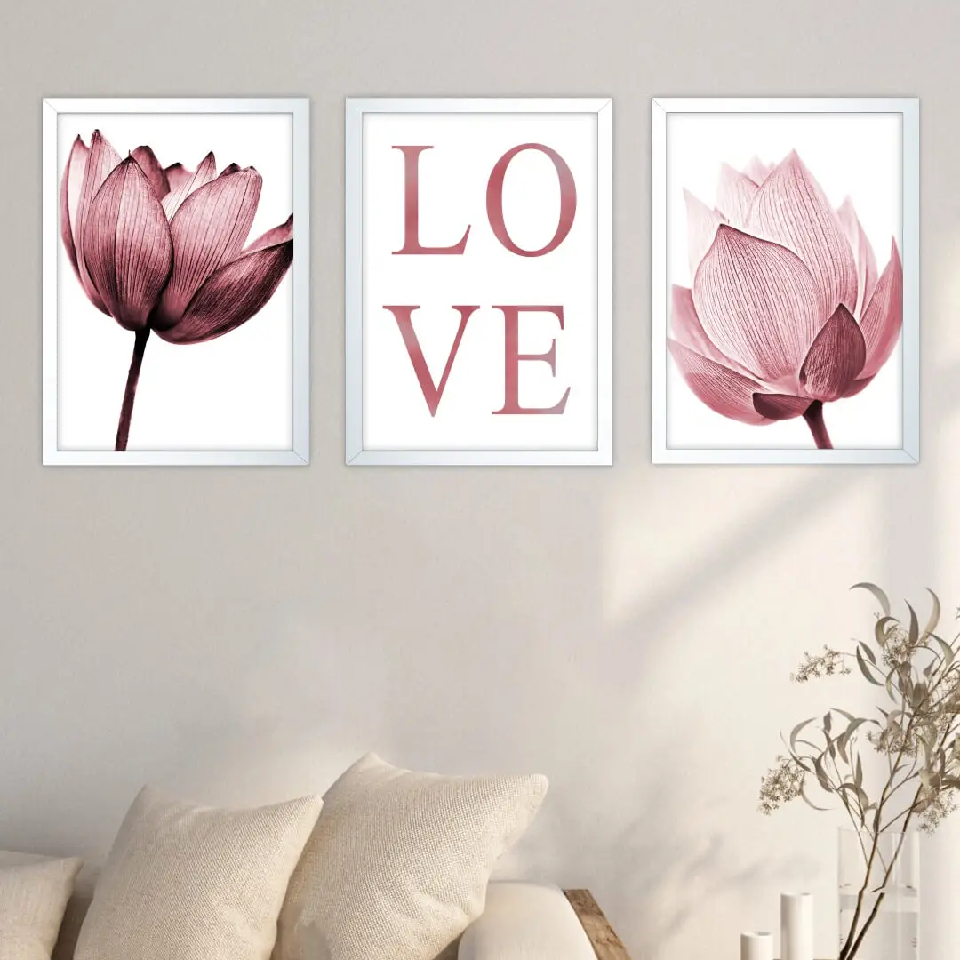 Kit-3-Quadros-Love-Florais