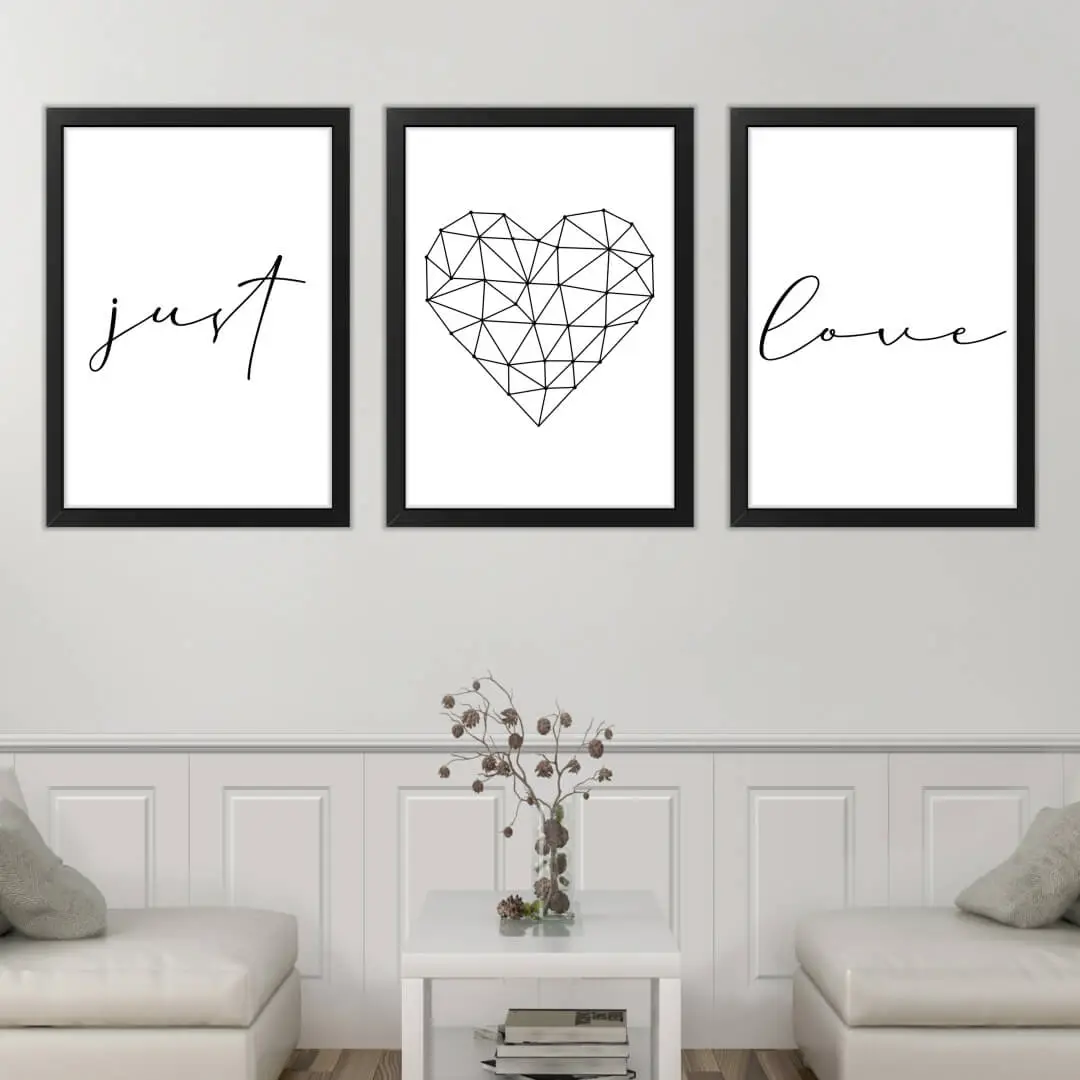 Kit 3 Quadros Just Love - Imagem 2