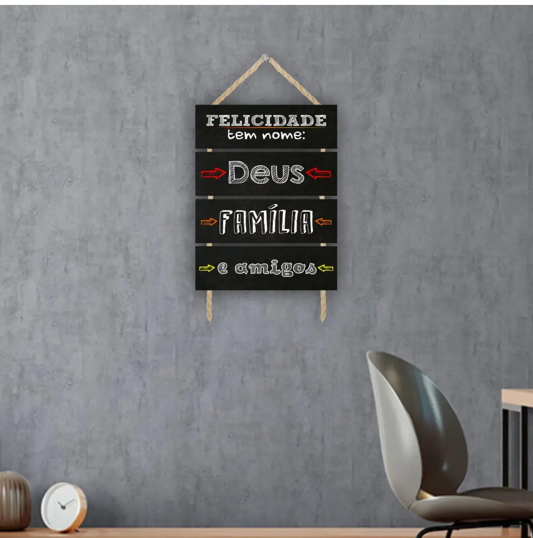 PS3004 Placa-4-Partes-Felicidade-Deus