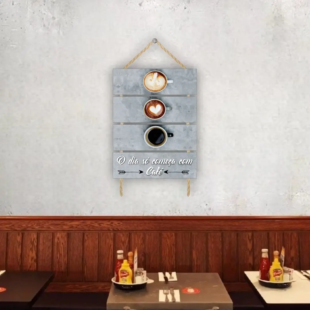 PS3014 Placa-4-Partes-O-dia-só-começa-com-Café