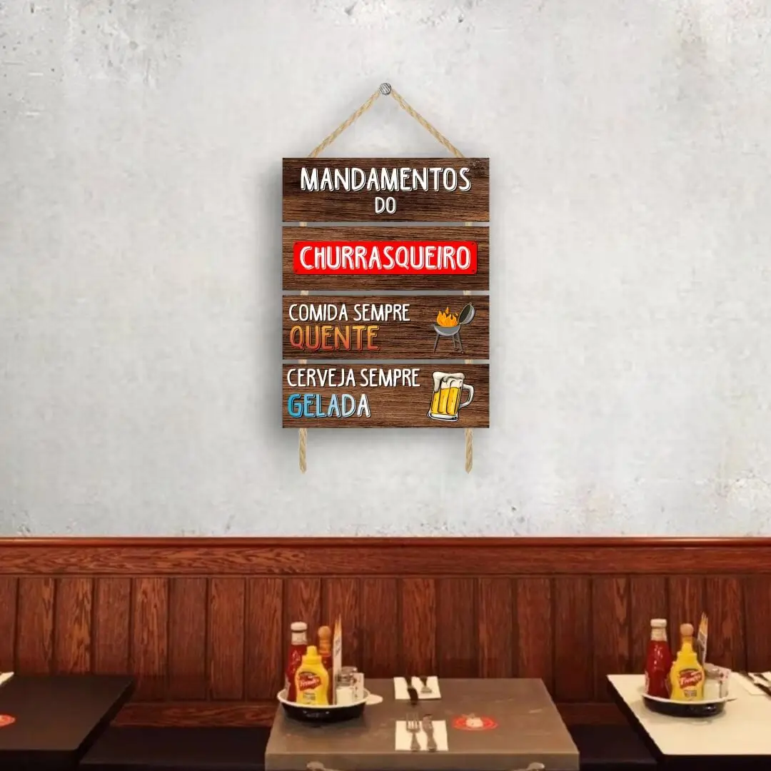 PS3034 Placa-4-Partes-Mandamentos-do-Churrasqueiro