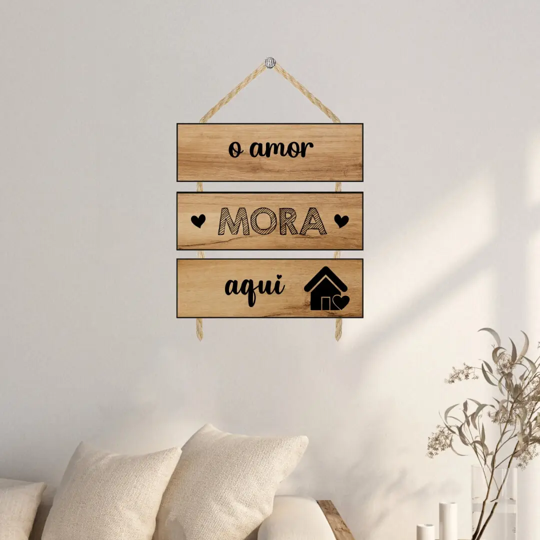 PS3081 Placa-3-Partes-Amor-Mora-Aqui