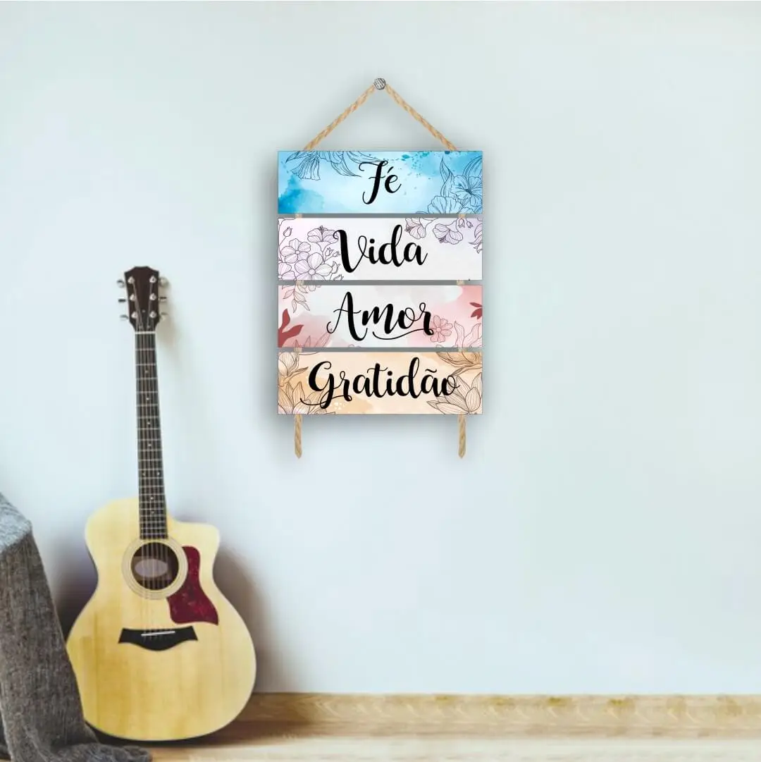 Placa-4-Partes-Fé-Vida-Amor