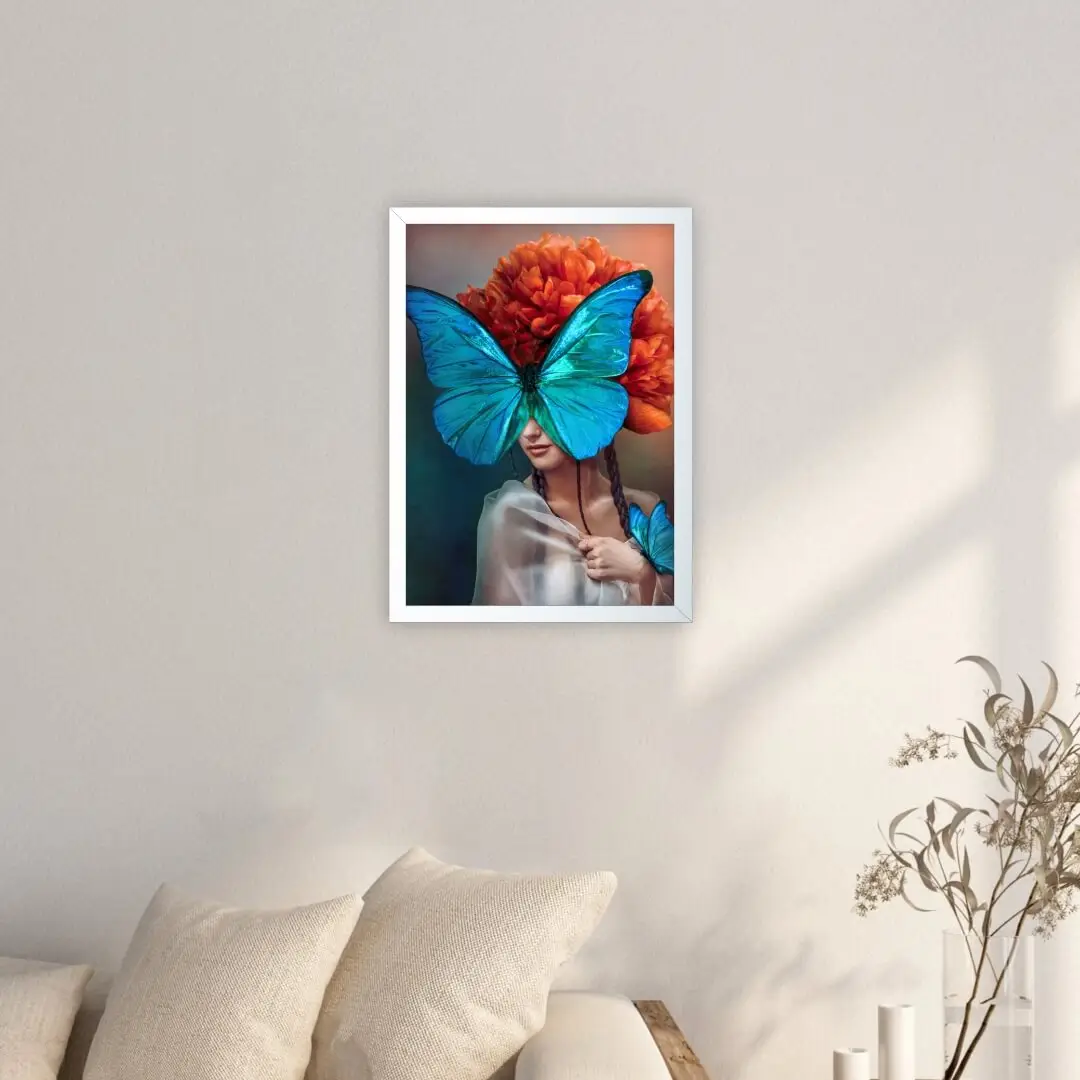 1376- Quadro-Decorativo-Mulher-florida-borboleta