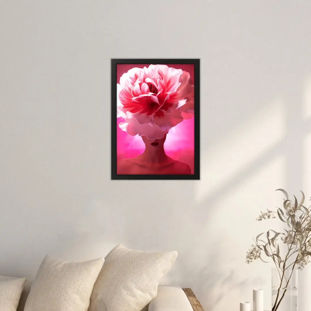 Quadro Decorativo Mulher Florida Rosa - Imagem 2
