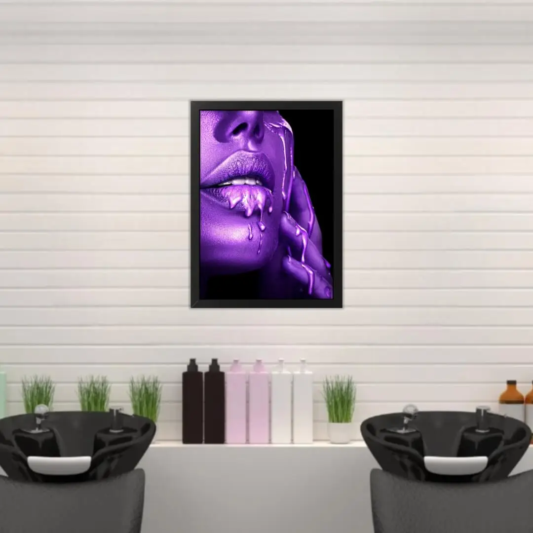 Quadro Decorativo Rosto Roxo - Imagem 2