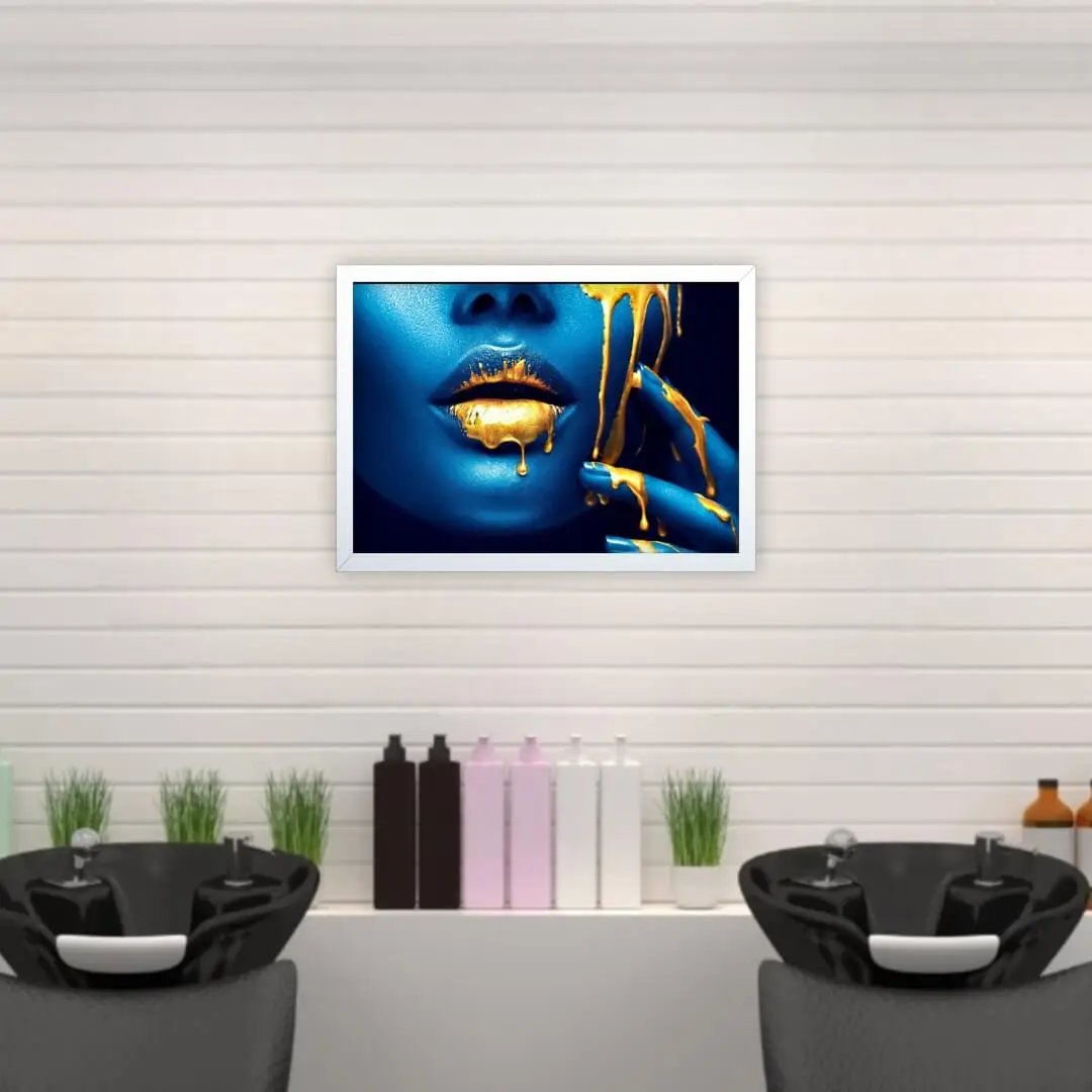 1392- Quadro Decorativo Rosto Azul - Imagem 1