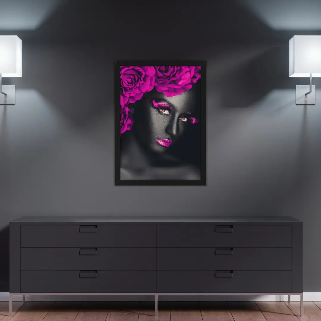 Quadro Decorativo Modelo com Rosas - Imagem 2