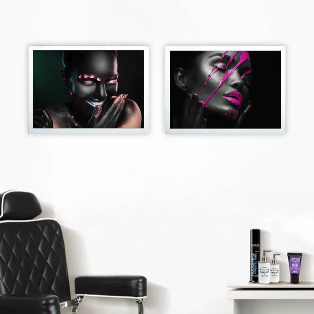 Kit 2 Quadro Modelos Afro - Imagem 2