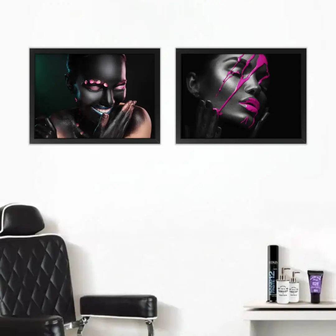 1395 Kit-2-Quadro-Modelos-Afro