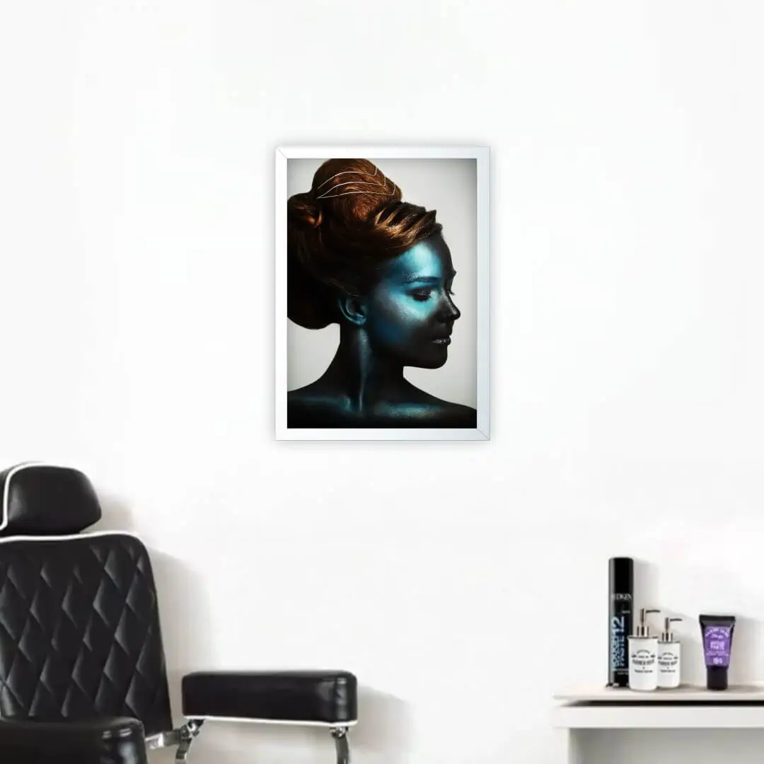Quadro Decorativo Mulher Modelo Azul - Imagem 2