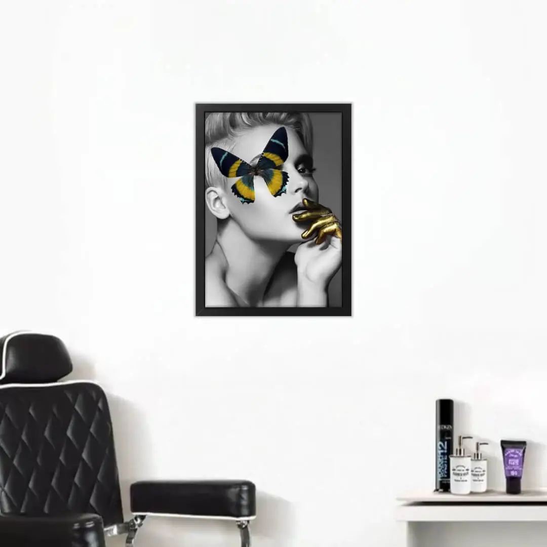 1403 Quadro-Decorativo-Mulher-Borboleta-amarela