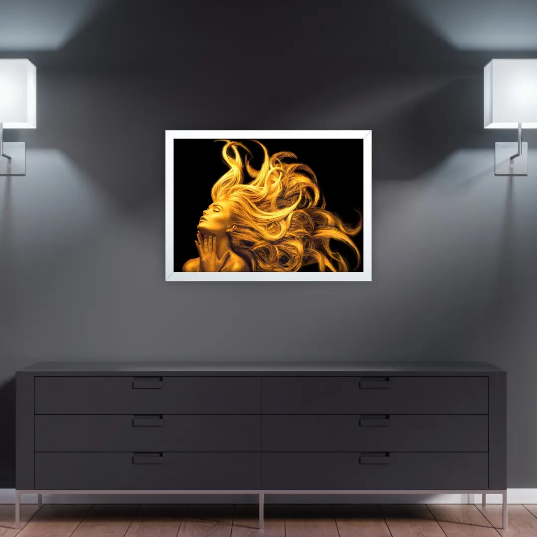 Quadro Decorativo Modelo Dourada Cabelos - Imagem 2