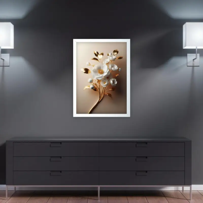 Quadro-Decorativo-Flor-do-Caule-de-Ouro