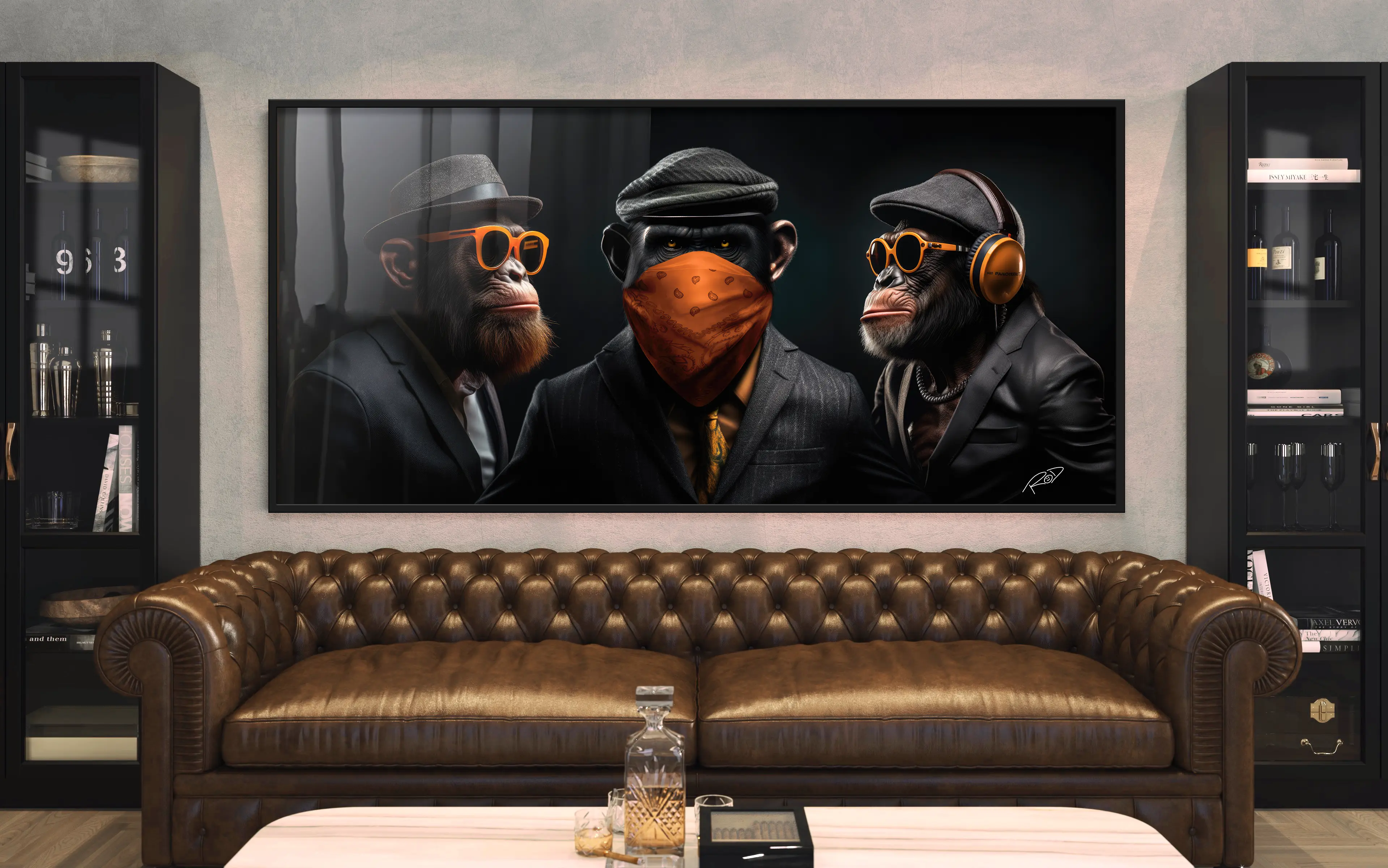 Quadro Decorativo Macacos Shelby's - Big - Imagem 2