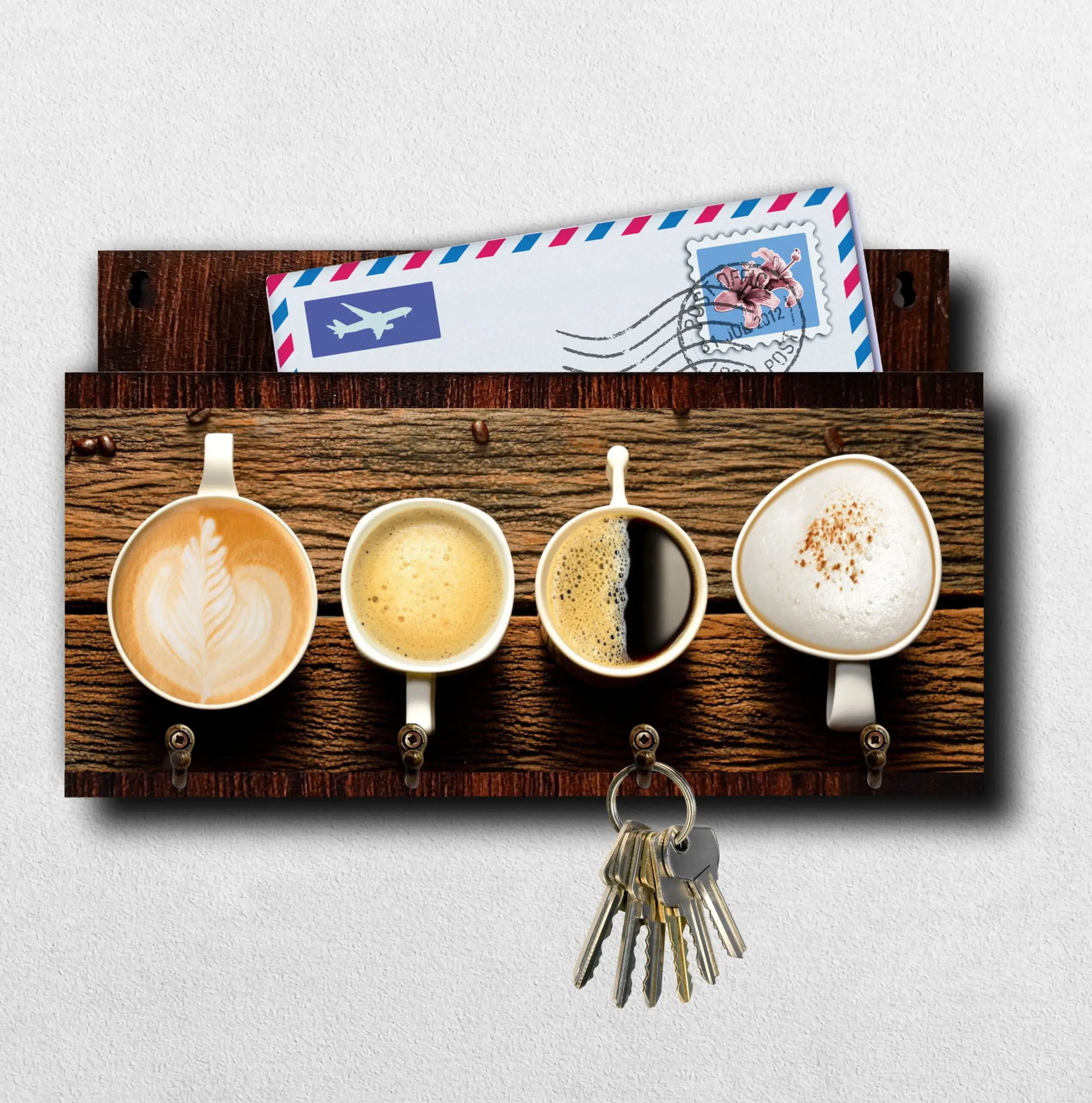 Porta Chaves com Carta Xícaras - Imagem 1