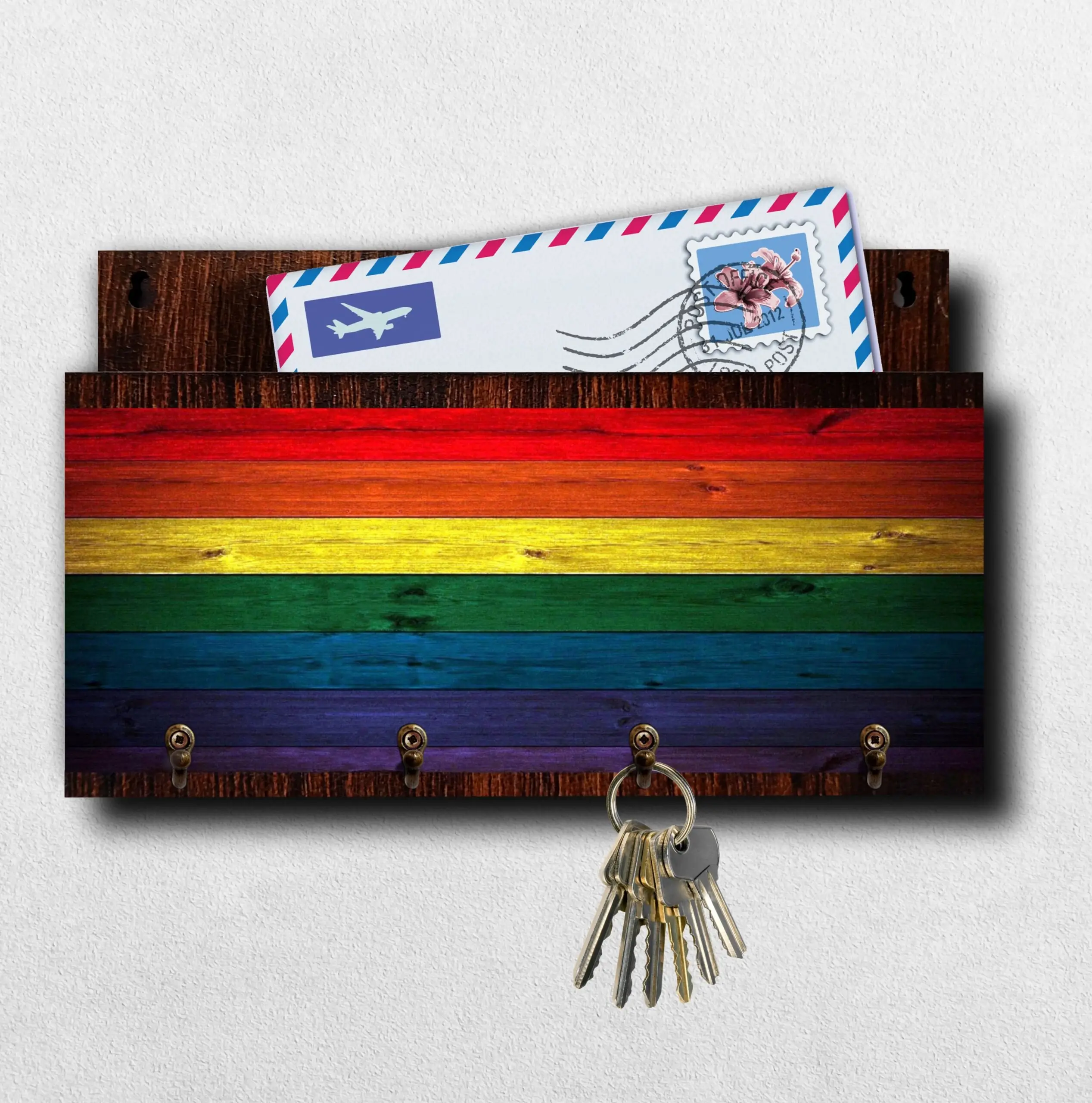 Porta Chaves com Carta Arco íris - Imagem 1