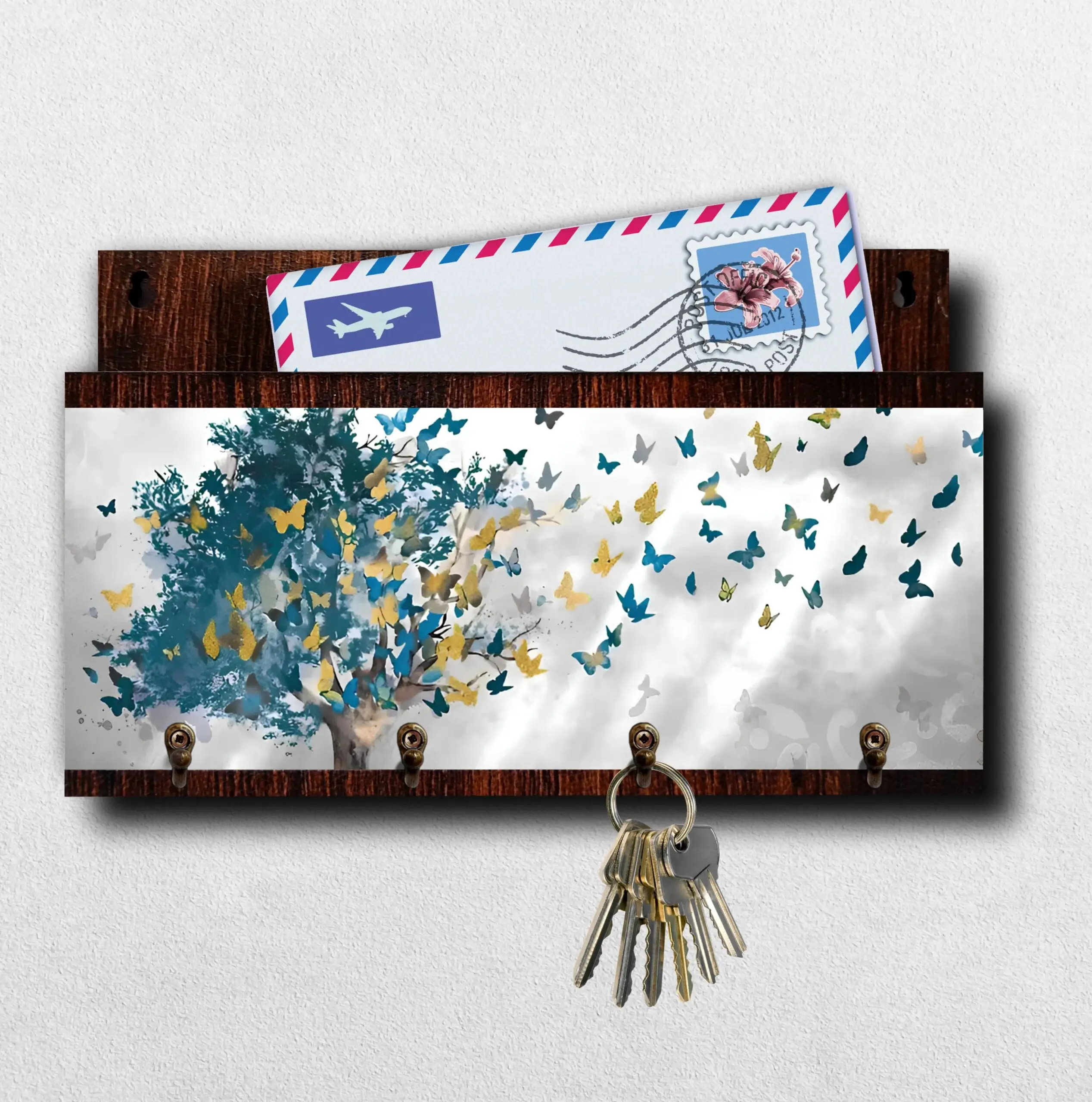 Porta Chave com Carta Folhas Caindo - Imagem 1