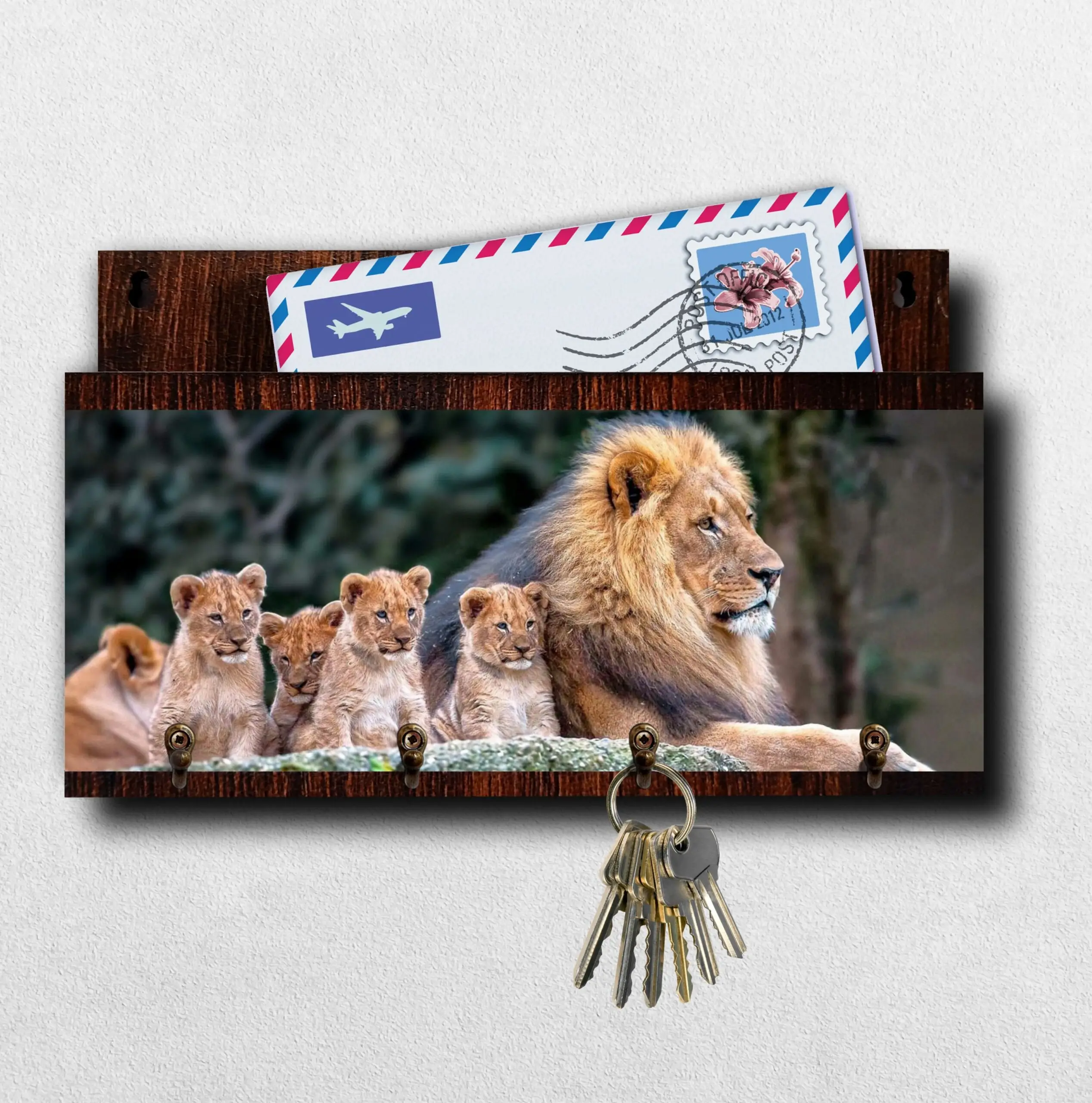 PC019 Porta Chave com Carta Familia de Leão - Imagem 1