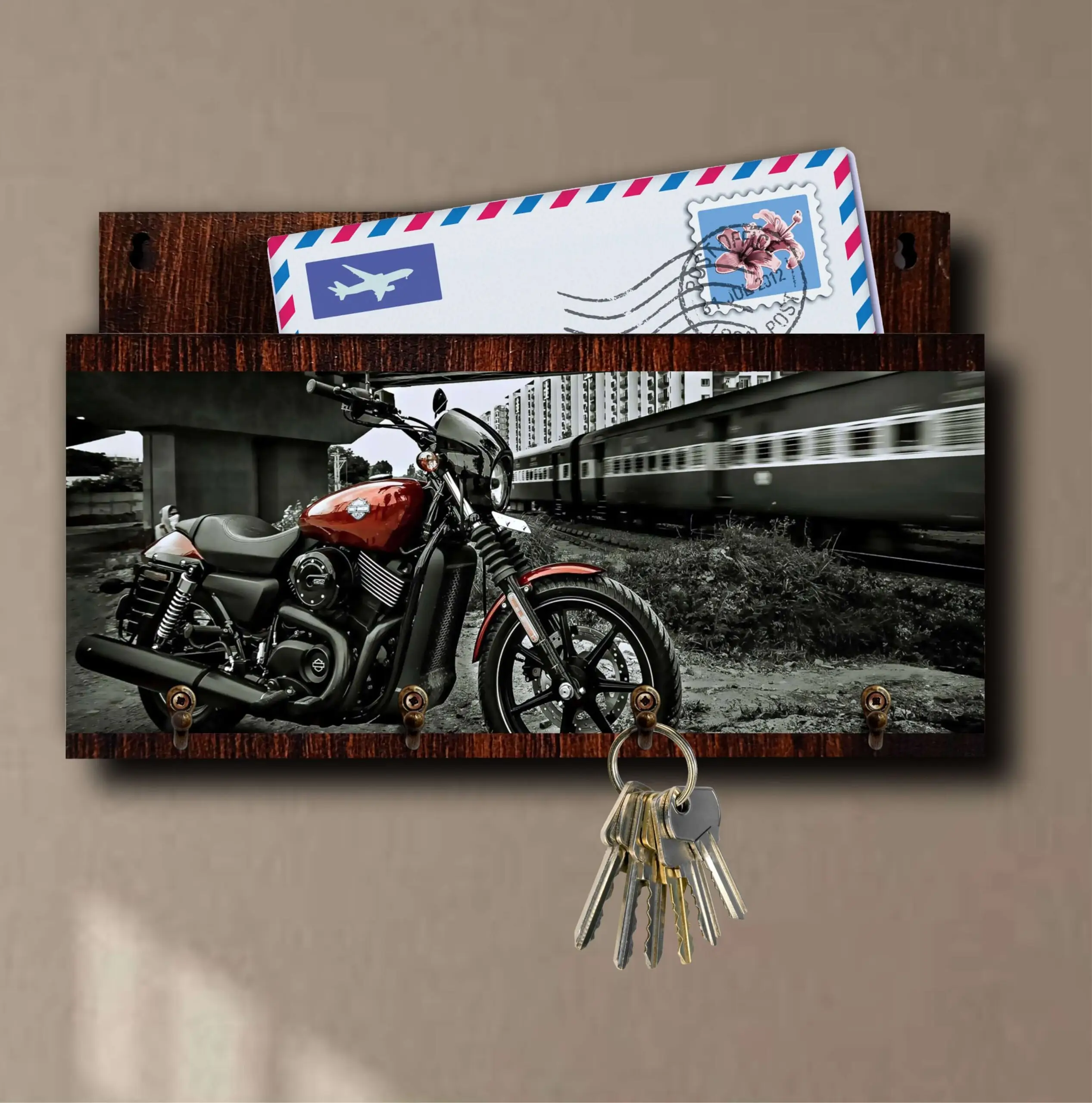 Porta Chaves com Carta Moto Vermelha - Imagem 4