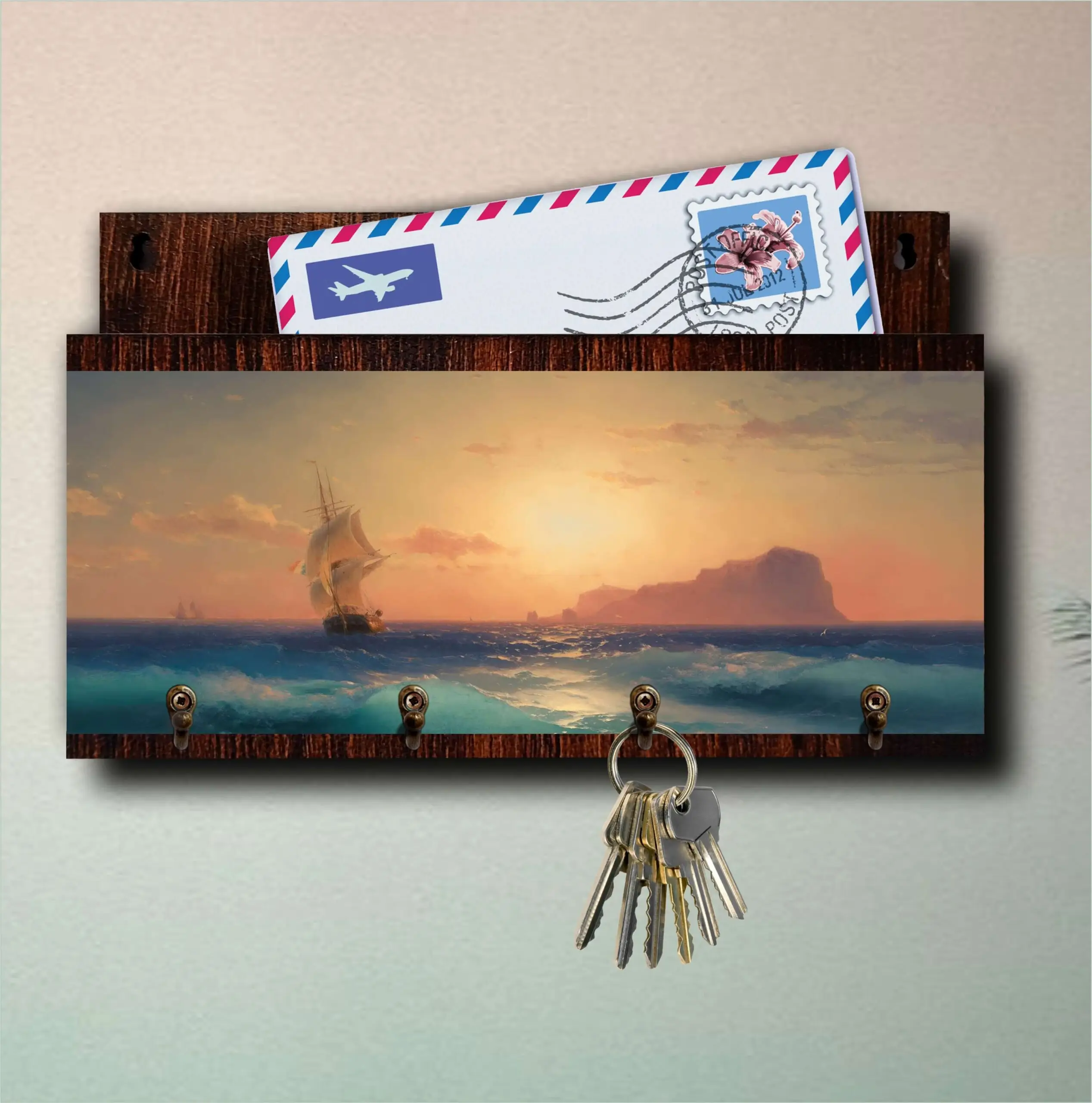 Porta Chaves com Cartas Navío ao Mar - Imagem 4