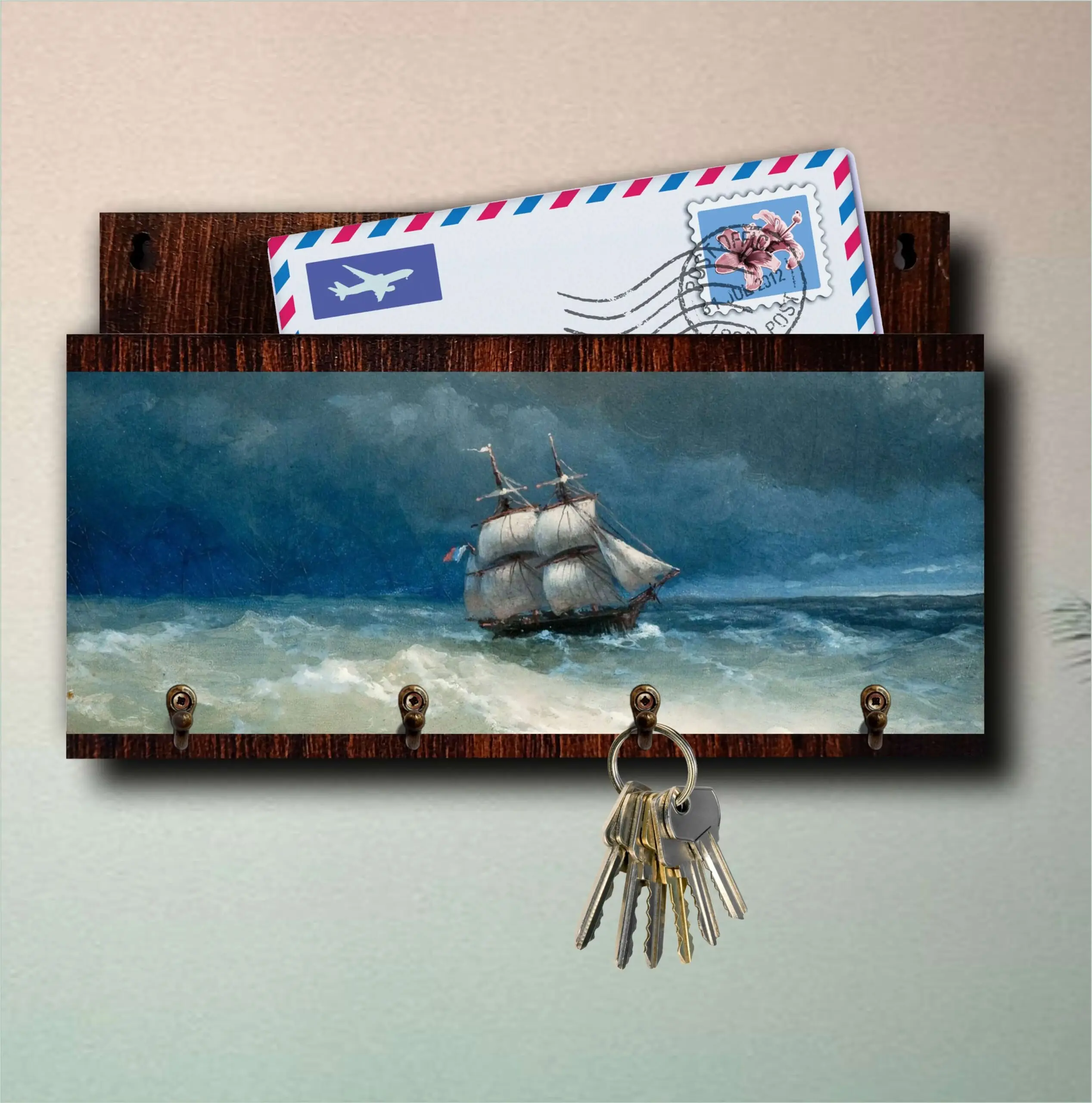 Porta Chaves com Carta Paisagem Návio - Imagem 4