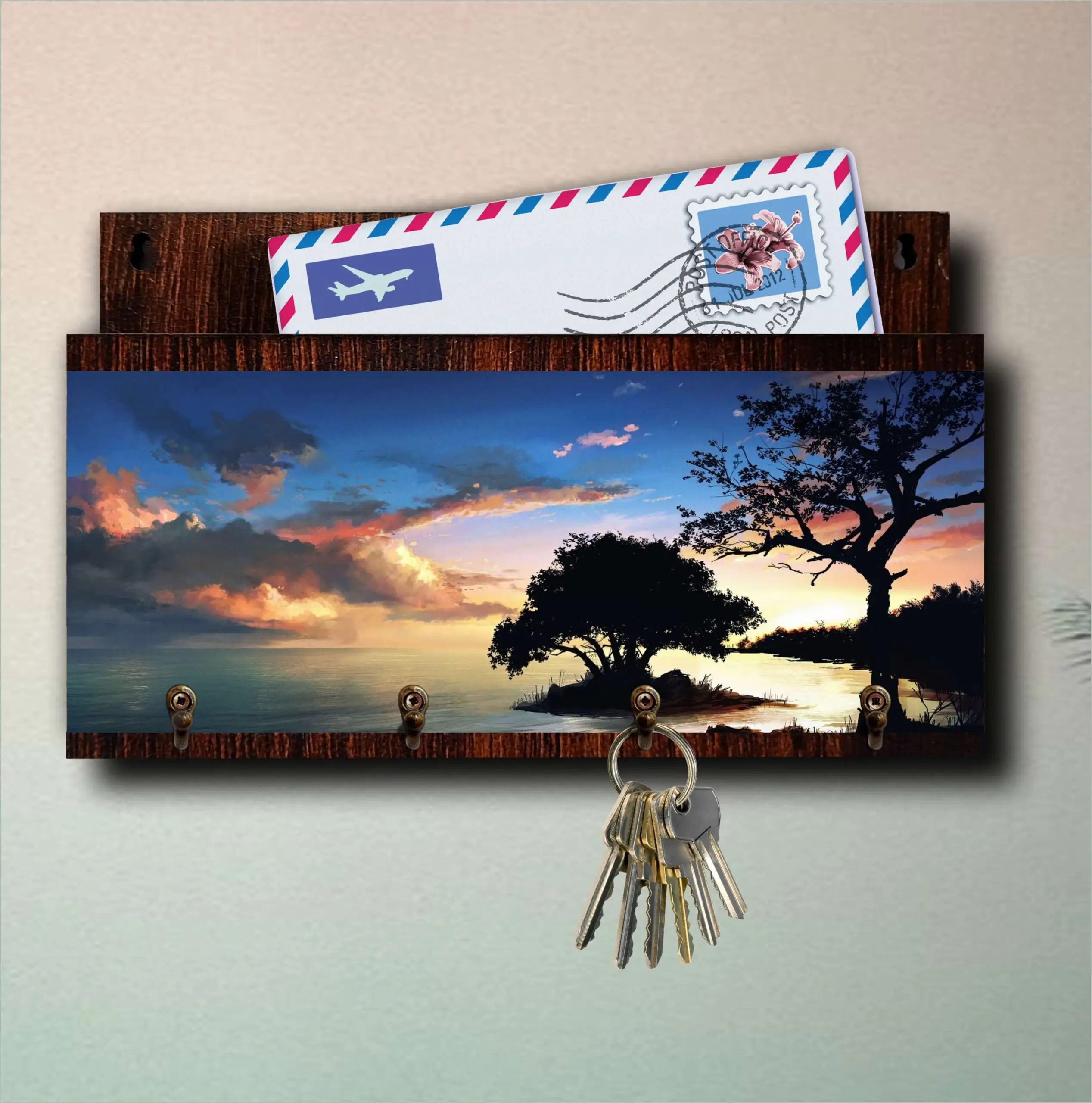 Porta Chaves com Carta Paisagem Arvore - Imagem 4