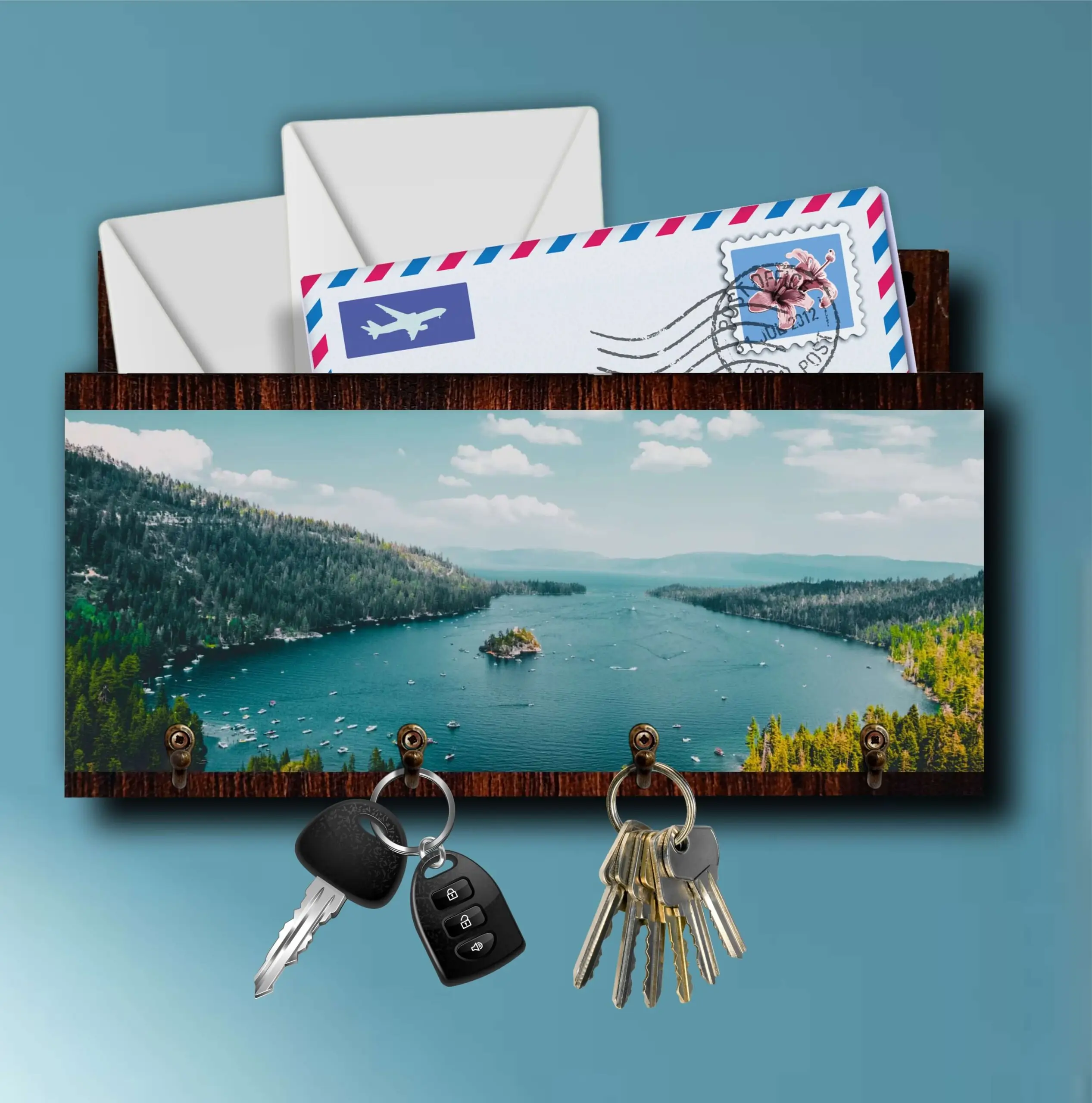 Porta Chaves com Carta Paisagem Natural - Imagem 4