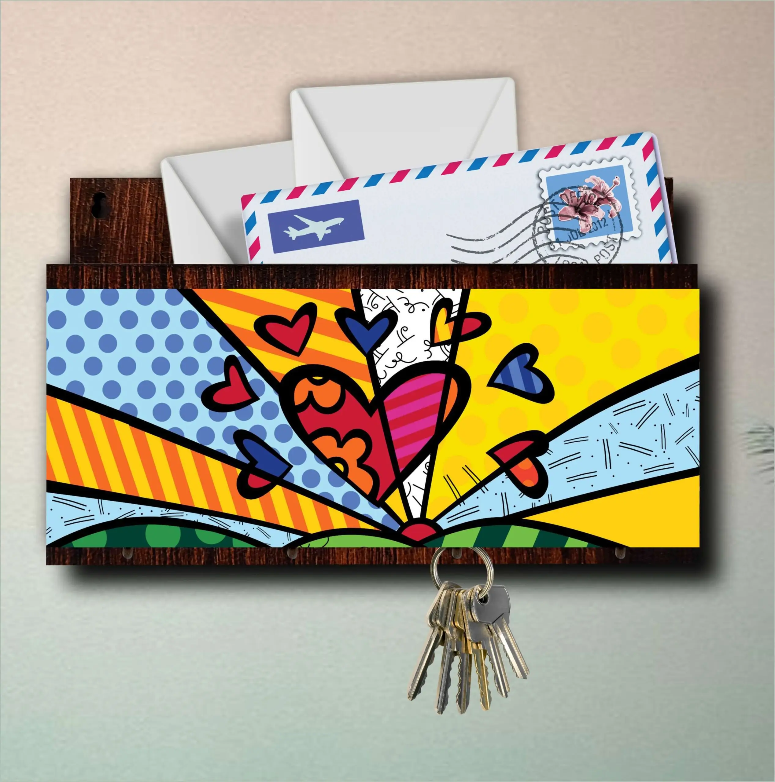 Porta Chaves com Carta Coração Mosaico - Imagem 4