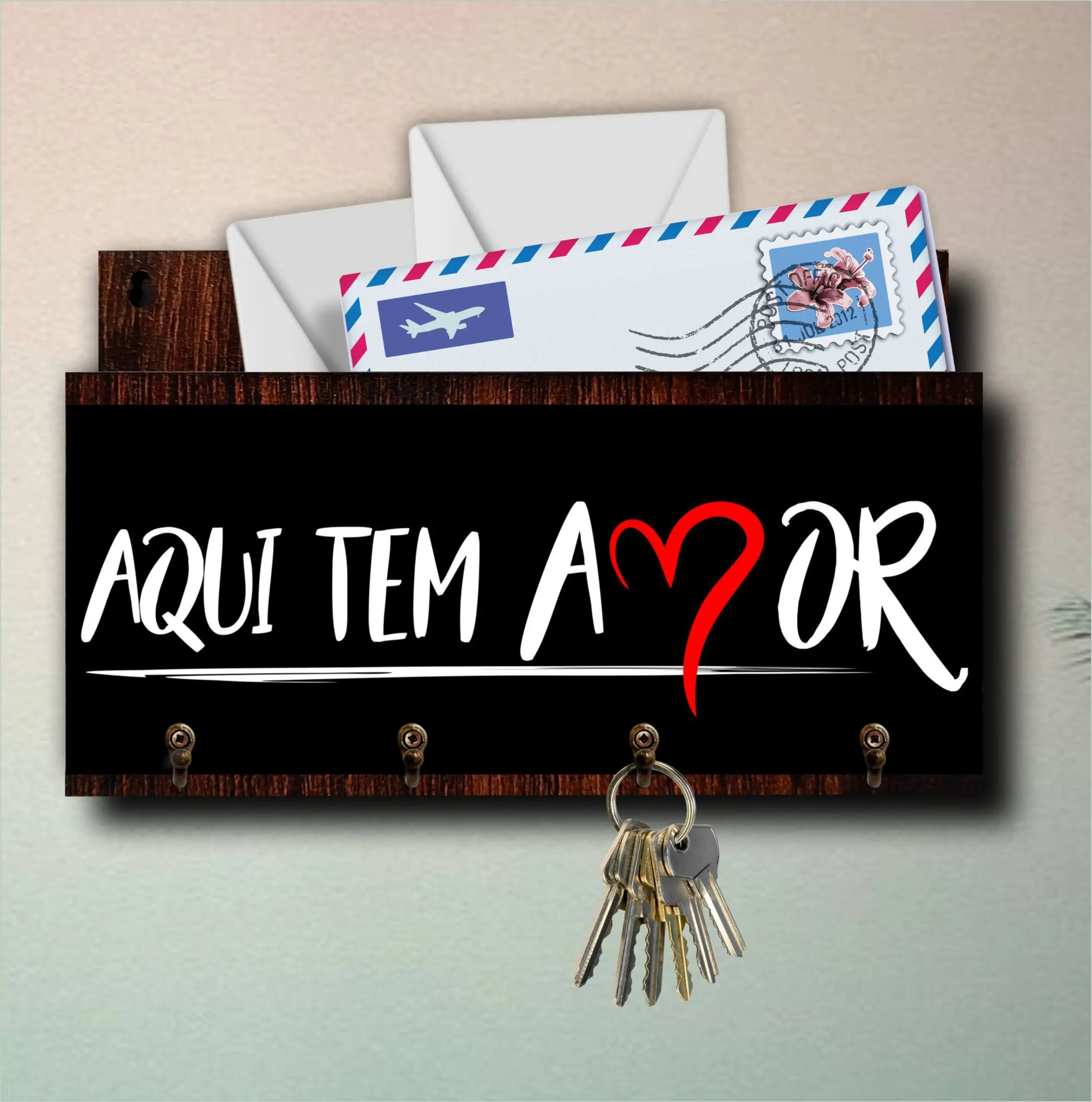 Porta Chaves com Carta Aqui tem Amor - Imagem 4