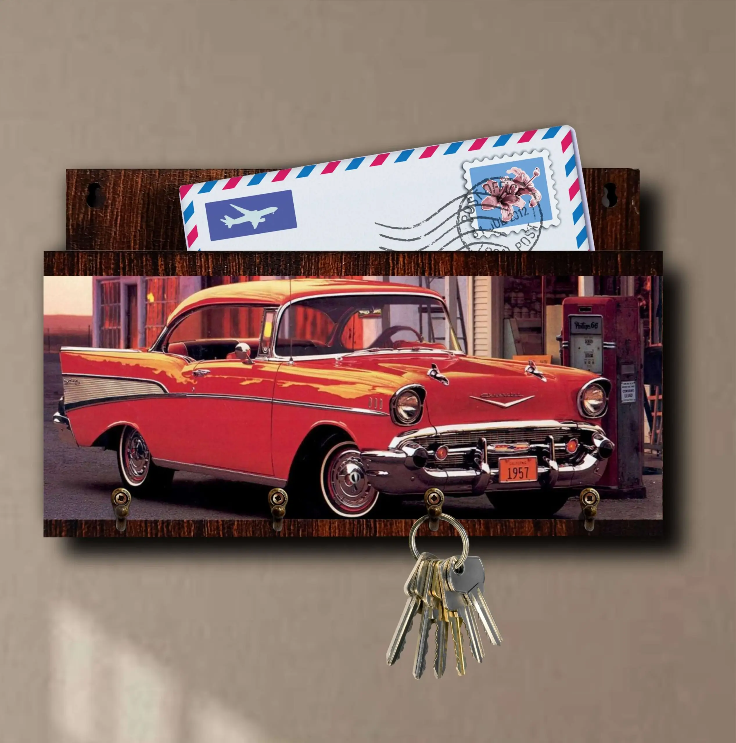 Porta Chaves com Carta Carro Antigo - Imagem 4