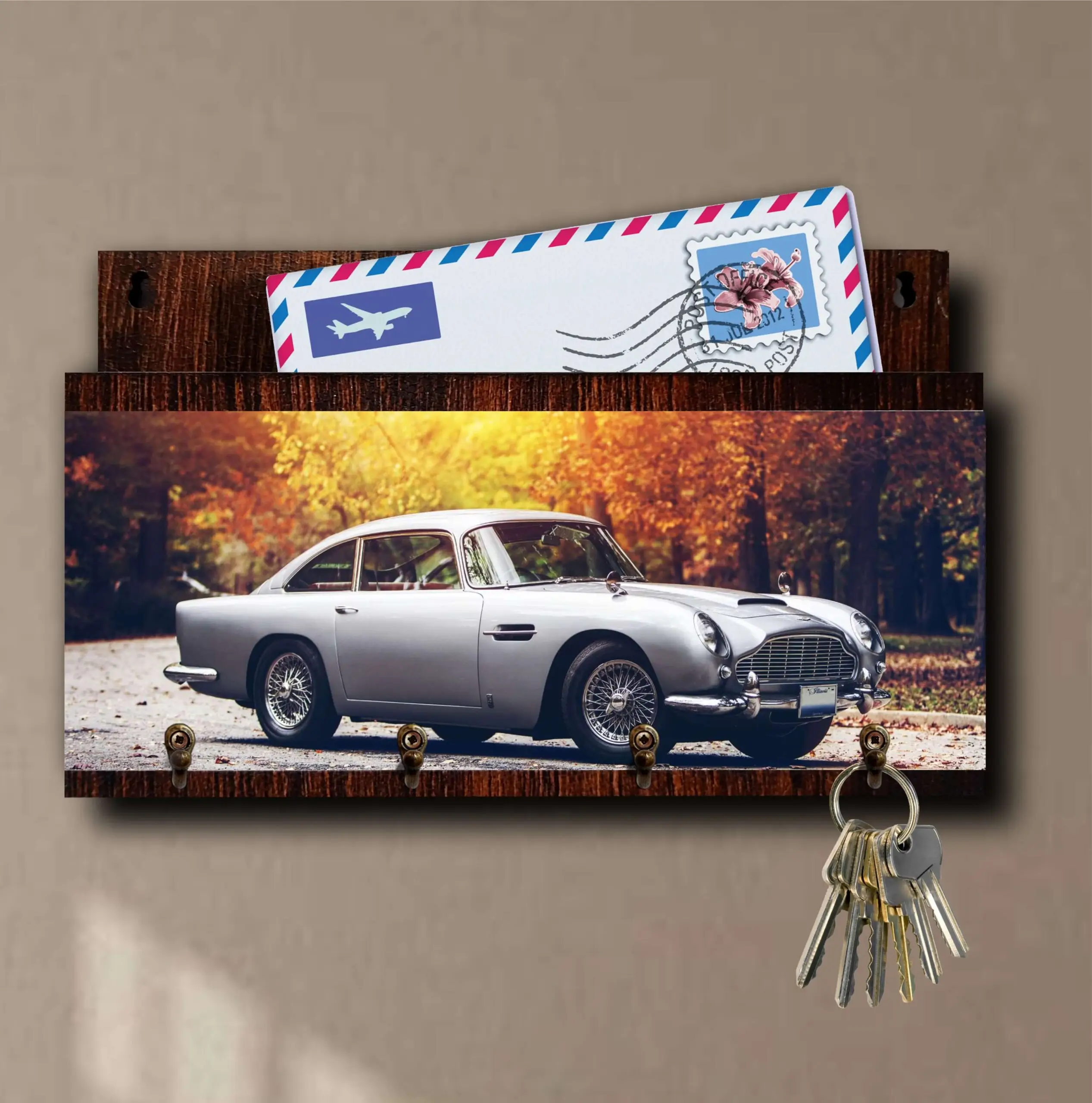 Porta Chaves com Carta Carro Vintage - Imagem 4