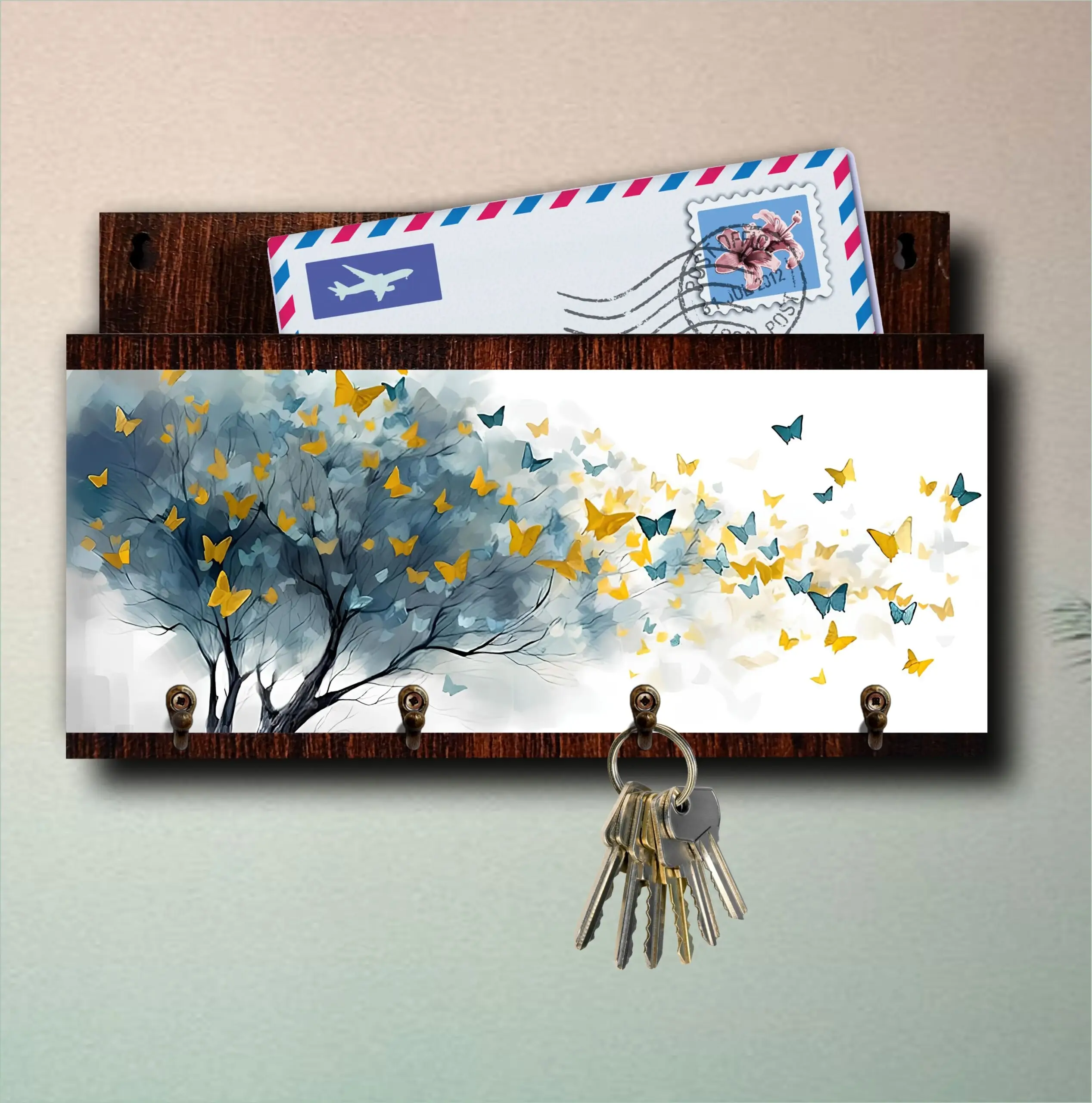 Porta Chave com Carta Caindo Folhas - Imagem 4