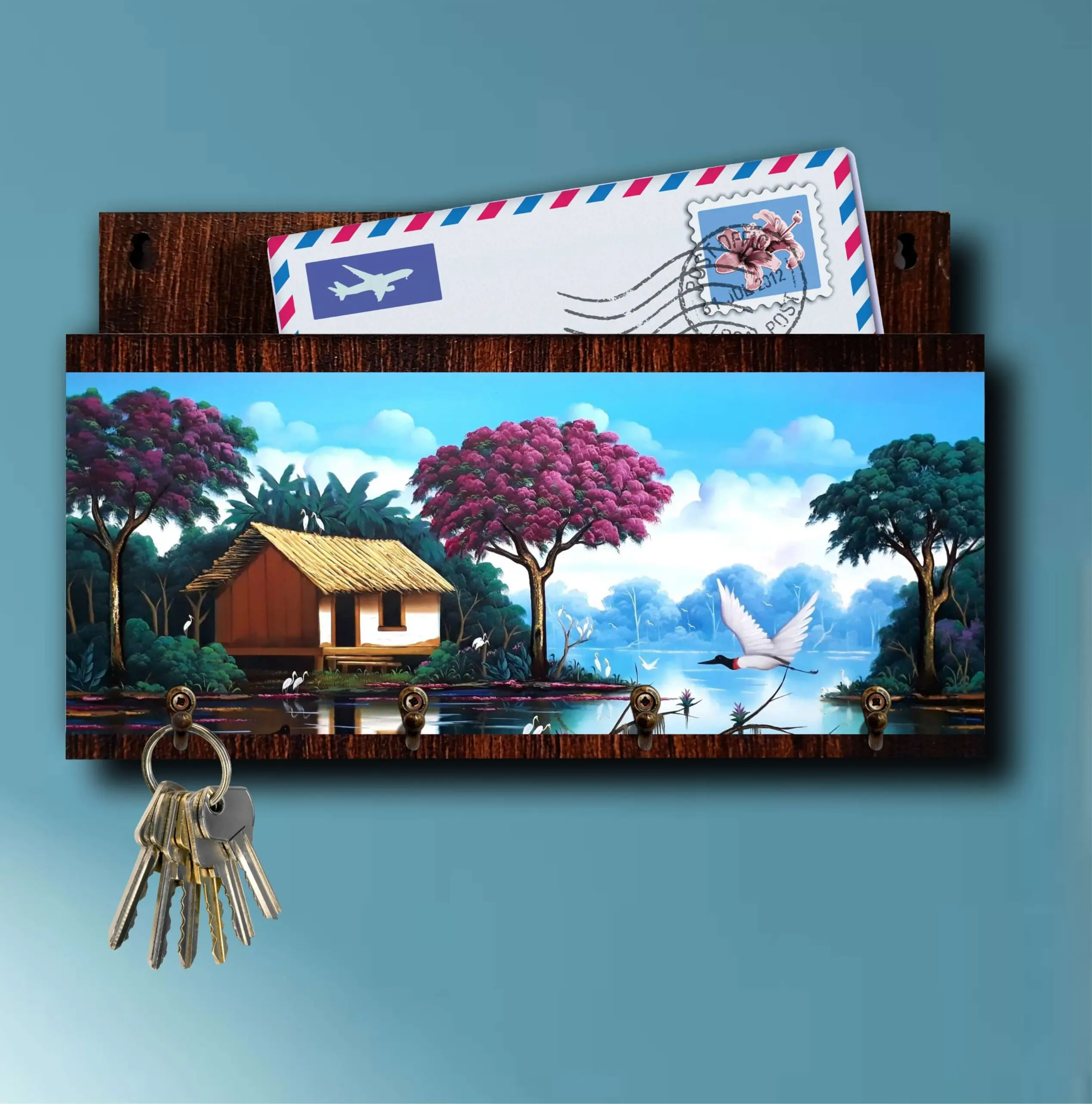 Porta Chave com Carta Paisagem Casebre - Imagem 4