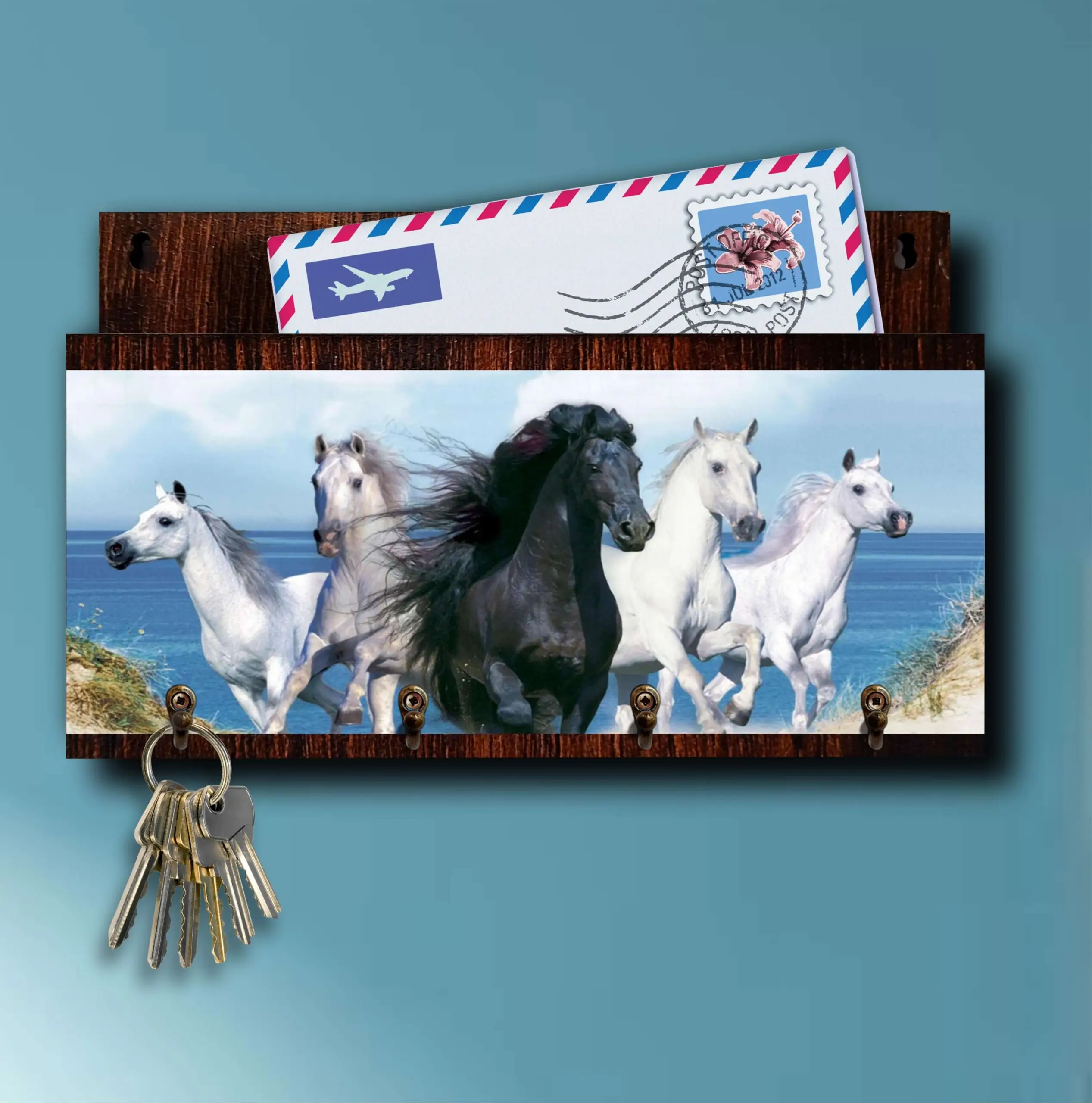 Porta Chaves com Carta Grupo de Cavalos - Imagem 4