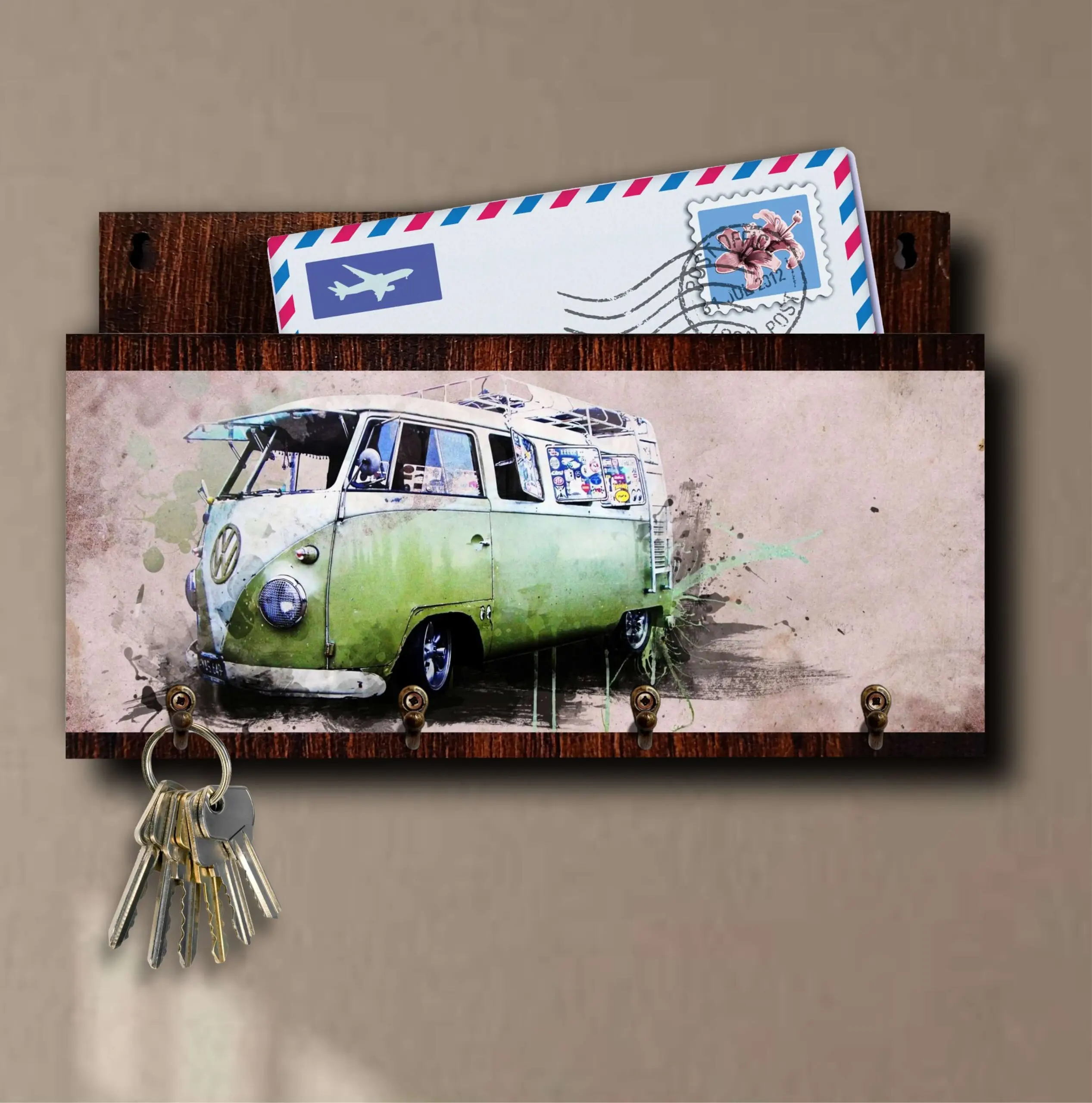 Porta Chaves com Carta Kombi Verde - Imagem 4