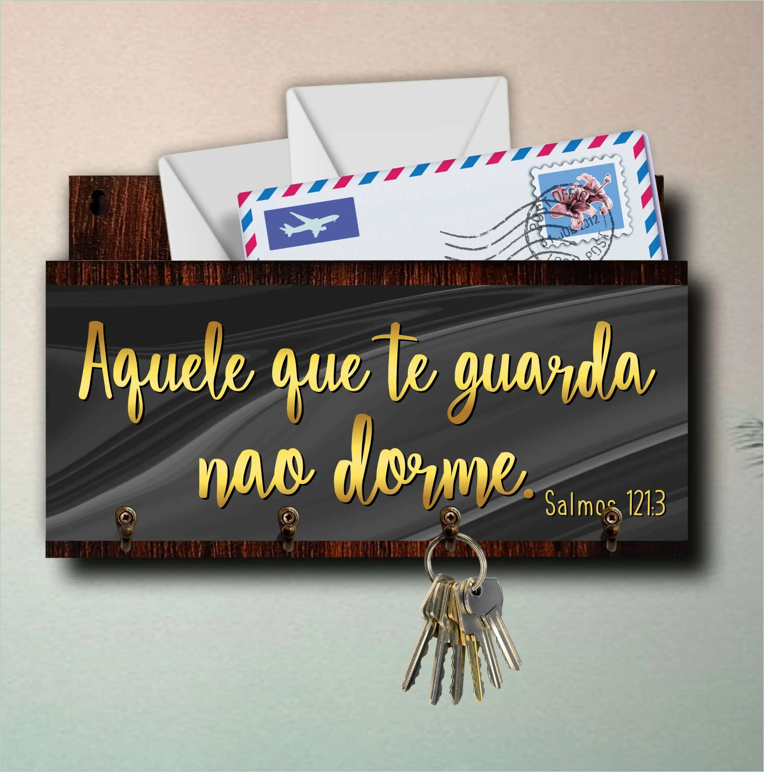 Porta Chaves com Cartas Salmos 121 - Imagem 4