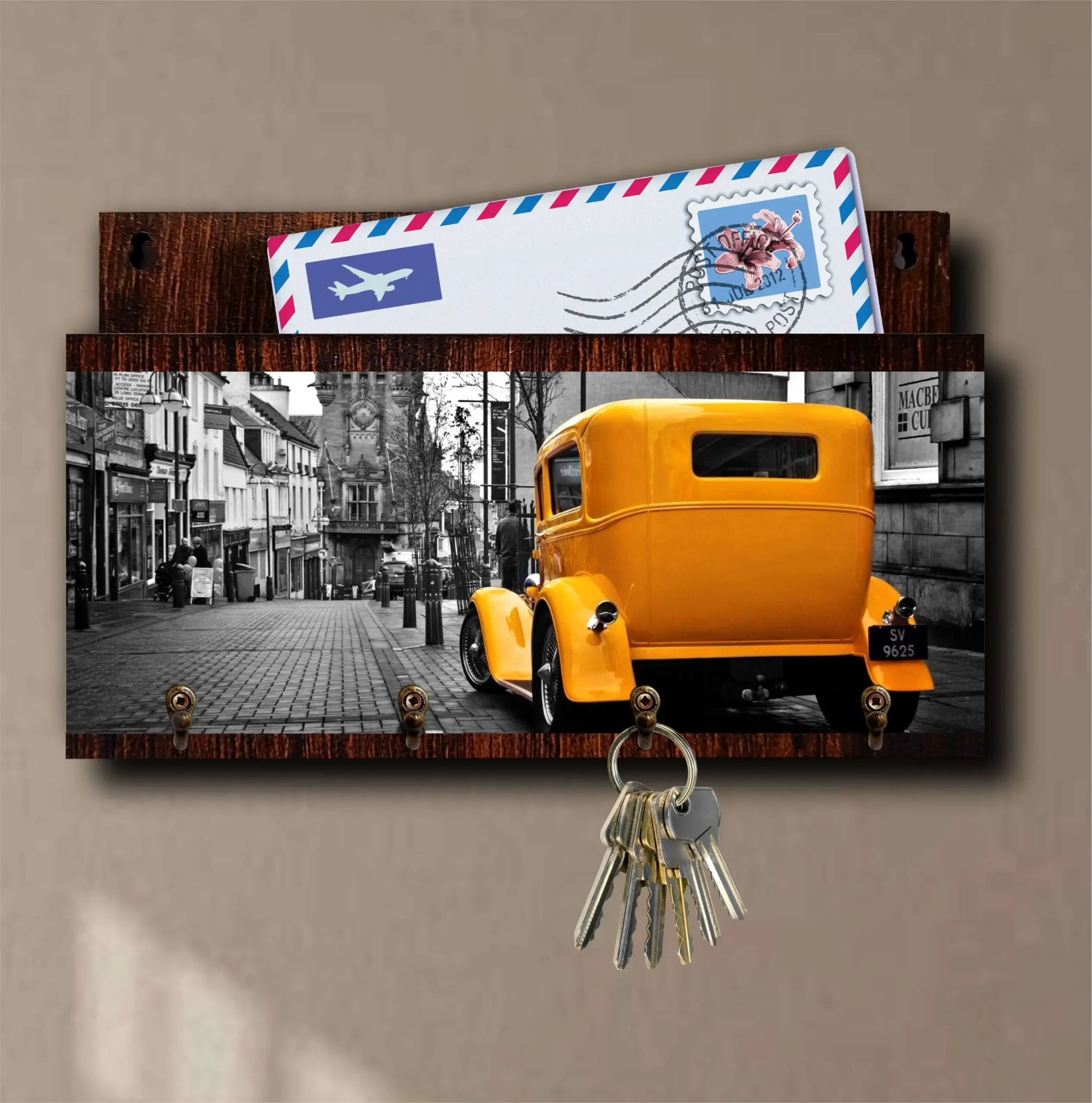 Porta Chaves com Carta Carro Vintage - Imagem 4