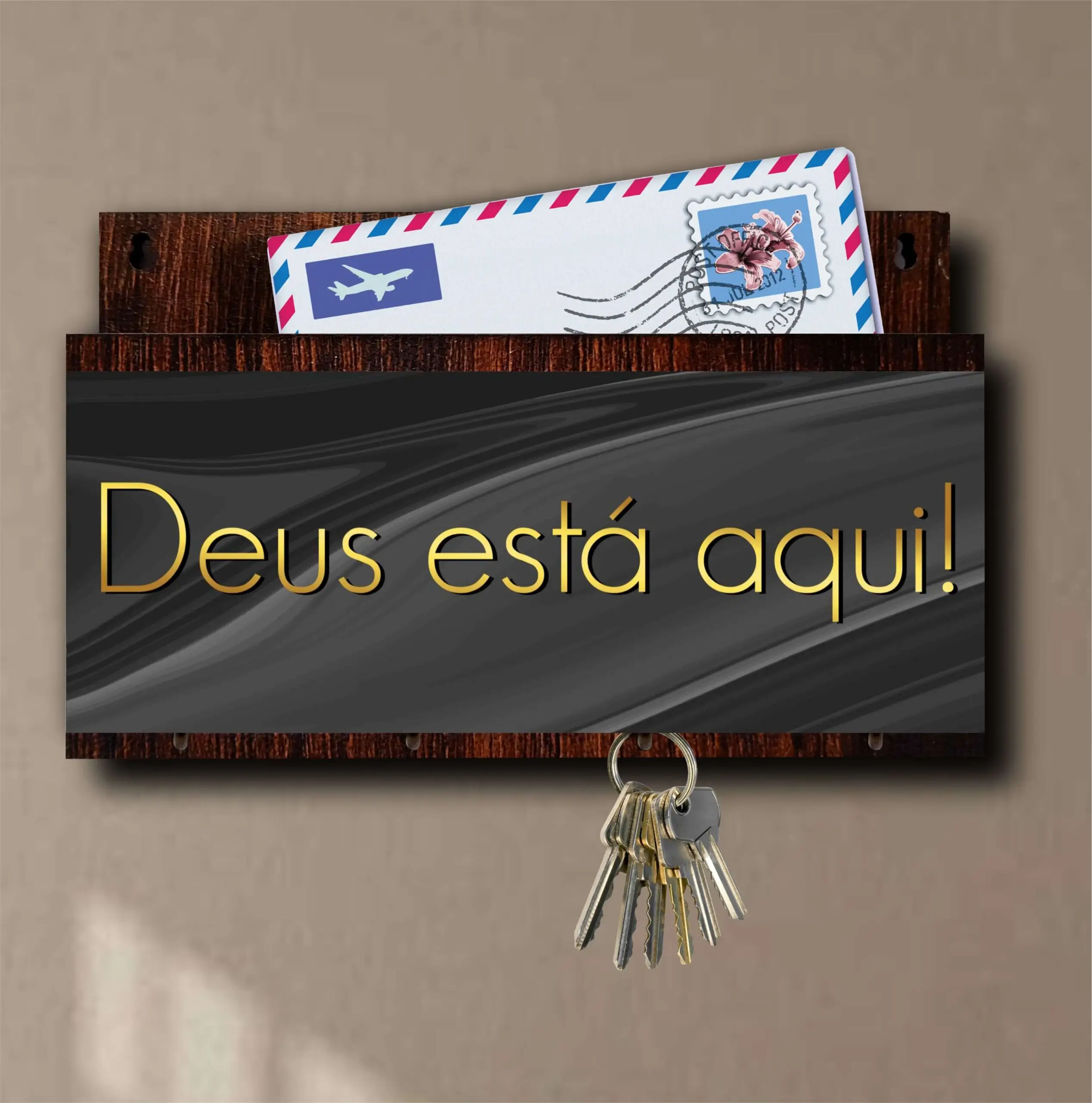 Porta Chaves com Carta Deus - Imagem 4