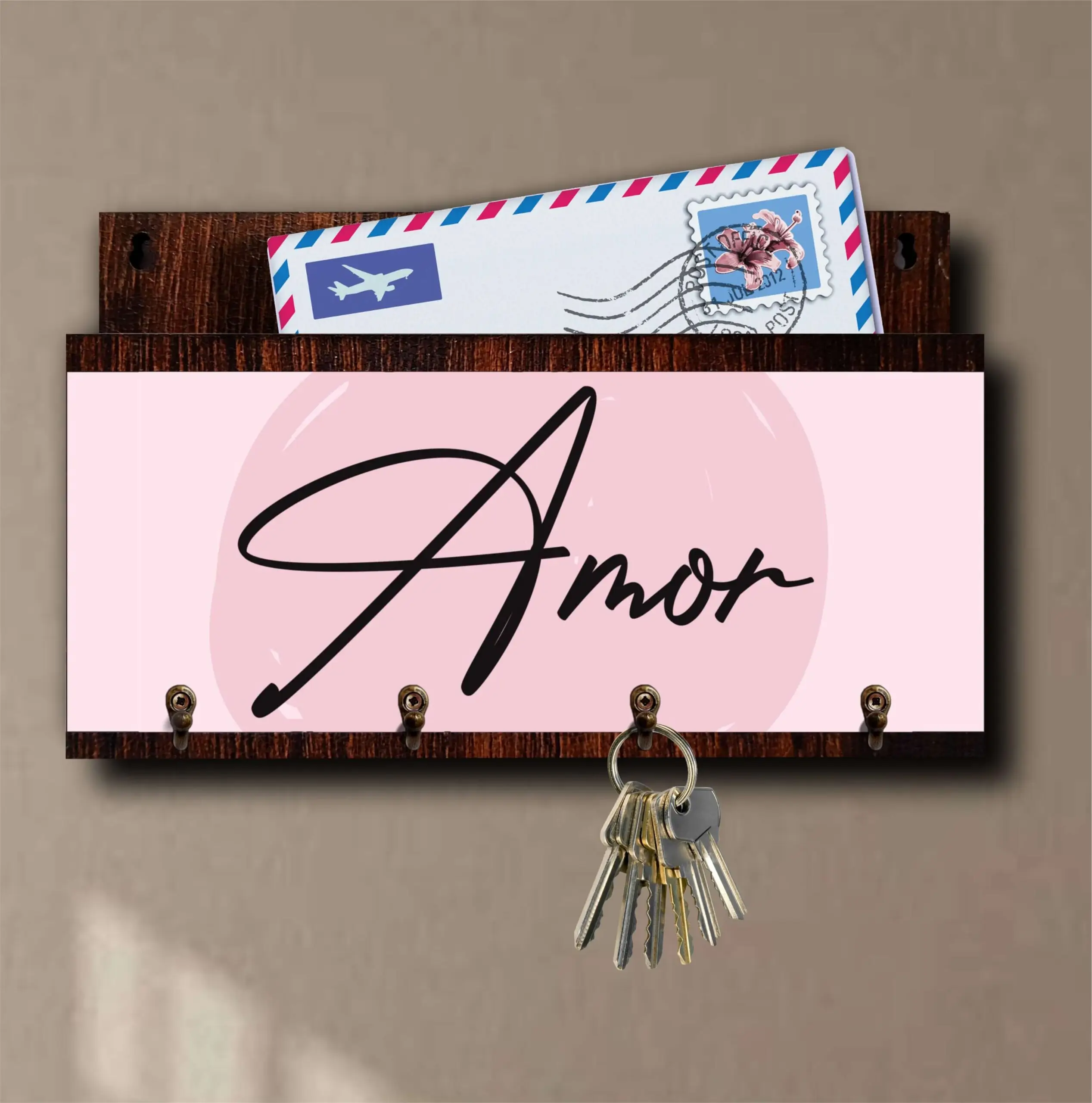 Porta Chaves com Carta Rosa Amor - Imagem 4