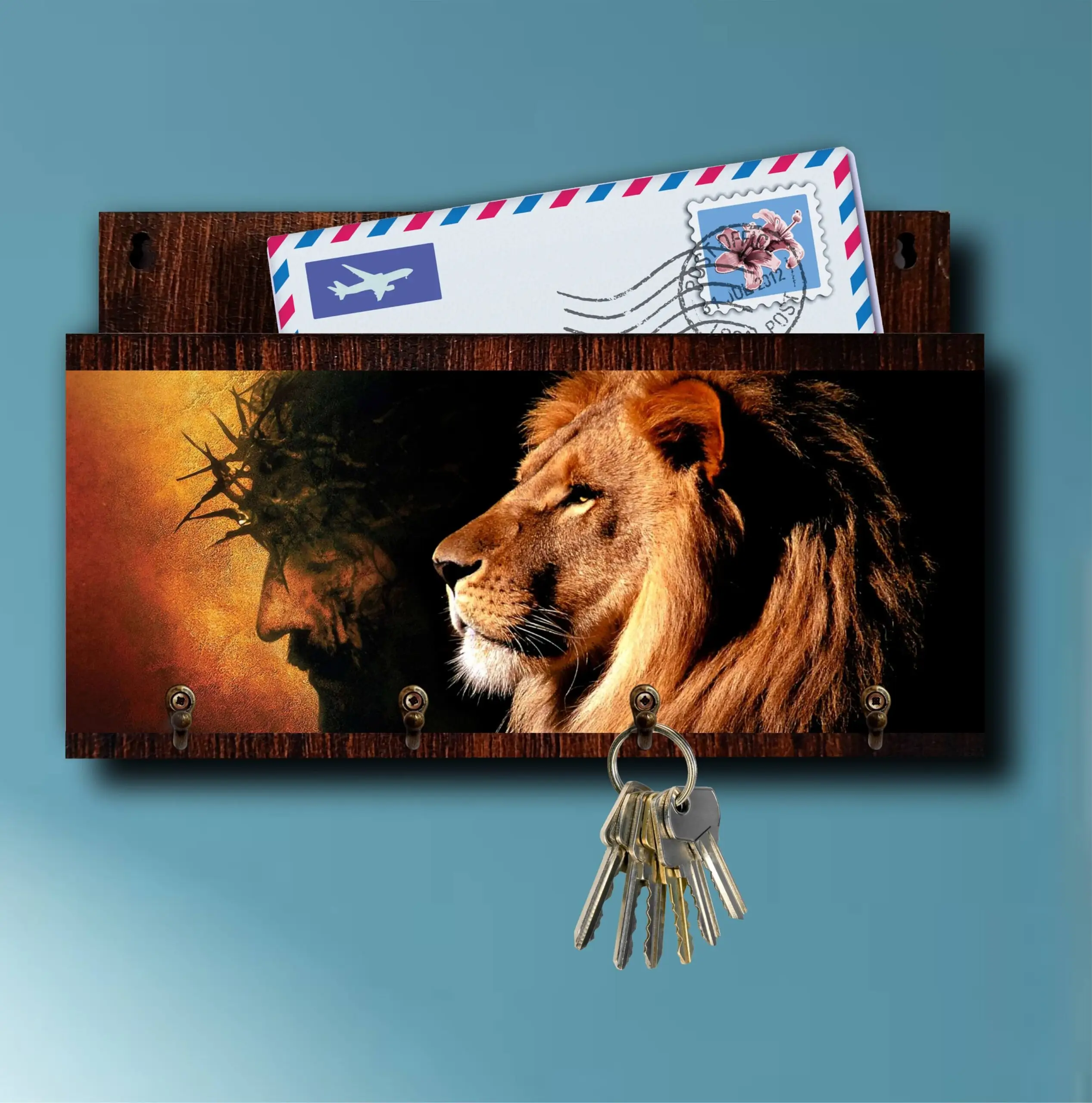 Porta Chaves com Carta Leão Cristo - Imagem 4