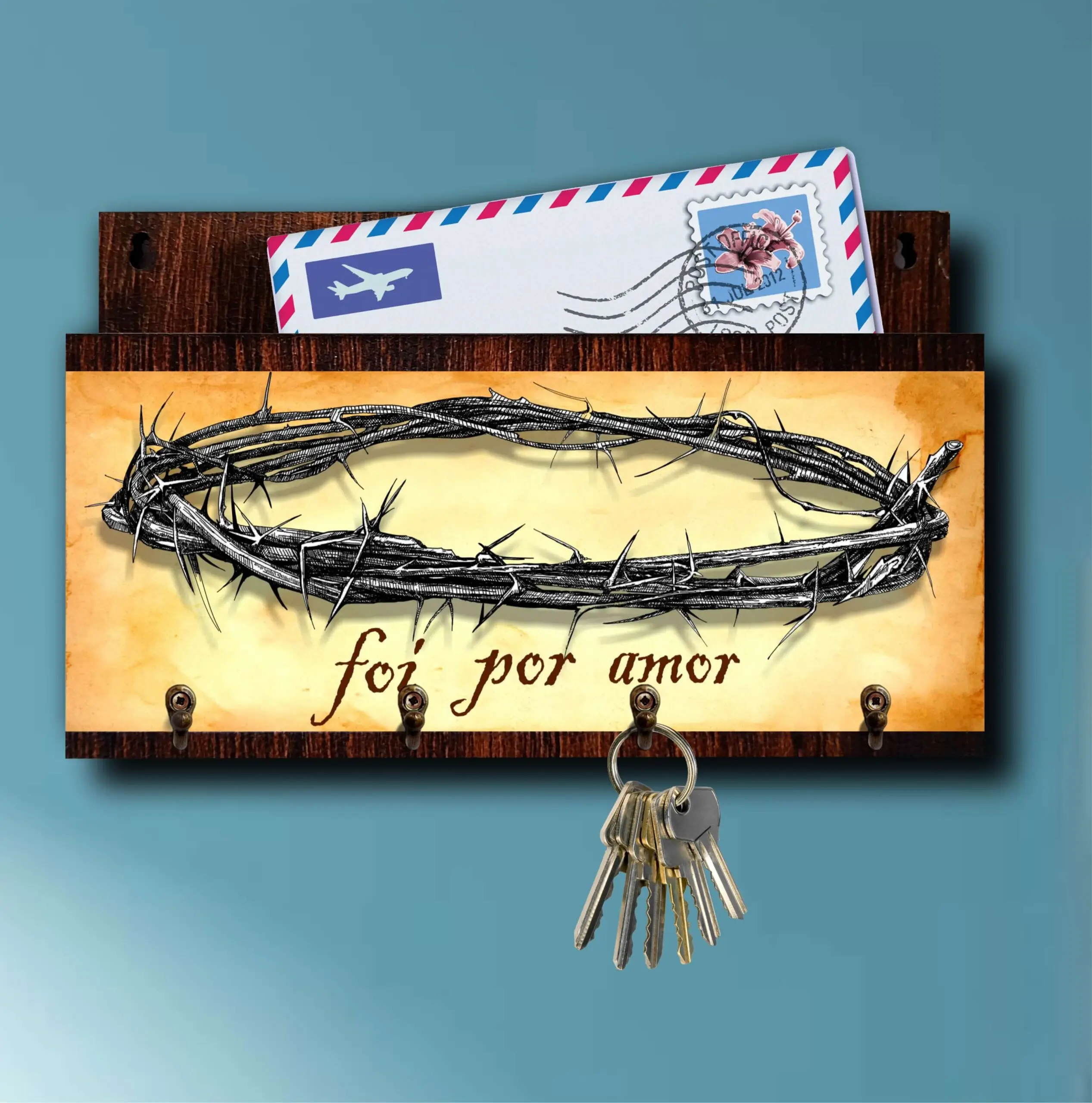 Porta Chaves com Carta Por Amor - Imagem 4