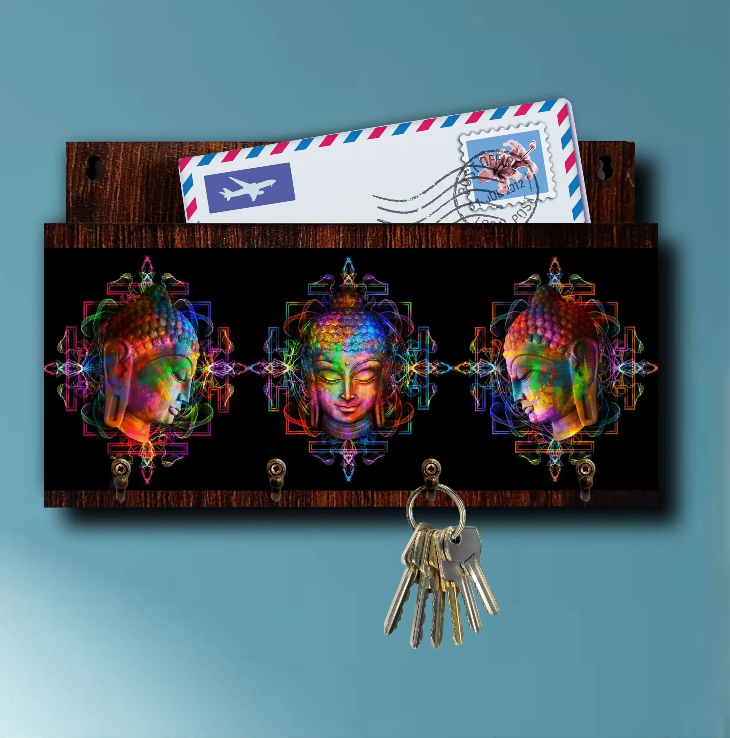 Porta Chaves com Carta Buda Colorido - Imagem 4