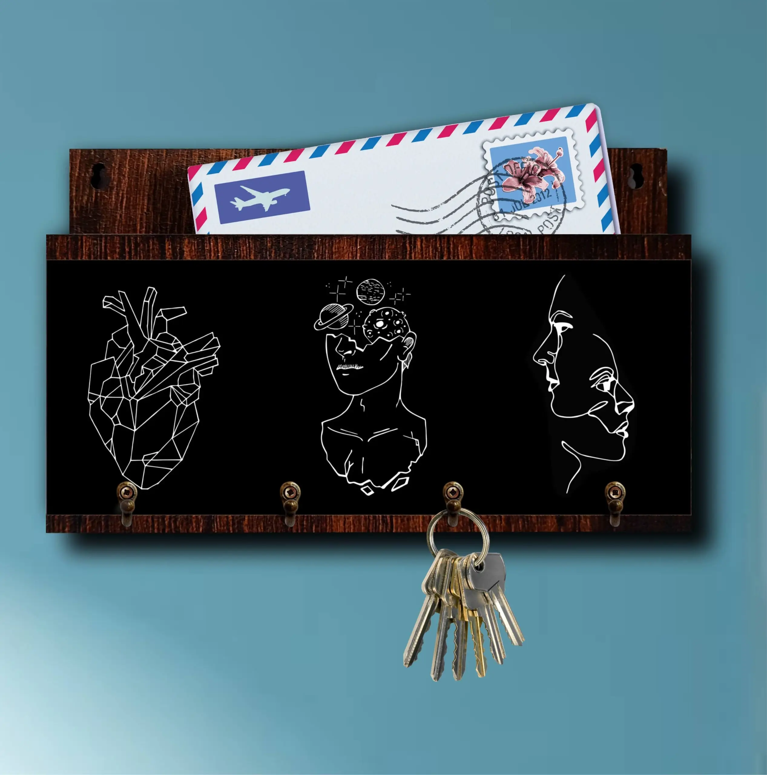 Porta Chaves com Carta Abstrato - Imagem 4