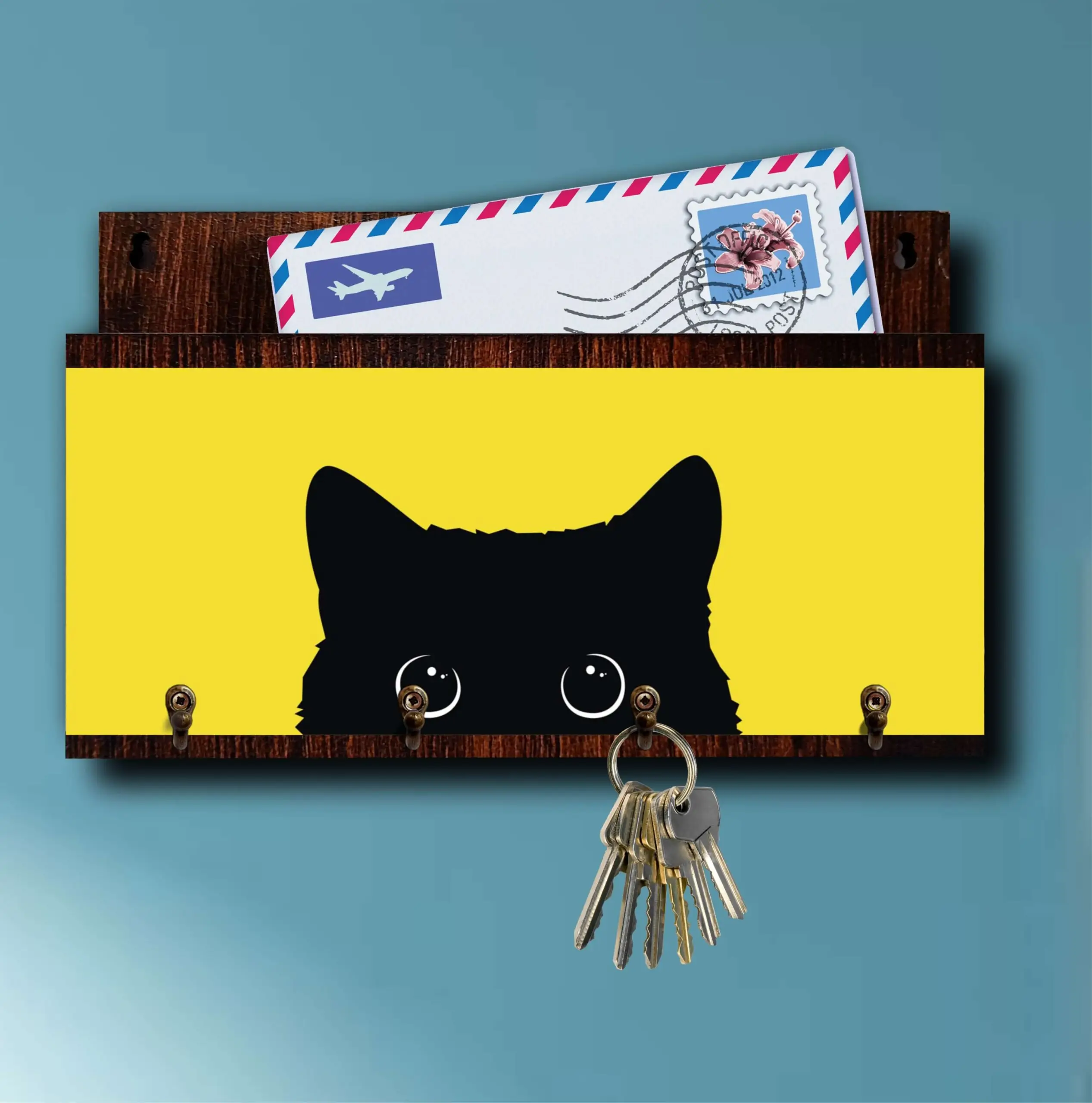 Porta-Chaves-com-Carta-Gatinho