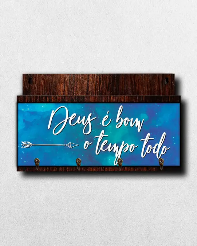 Porta-Chaves-com-Carta-Deus-é-bom